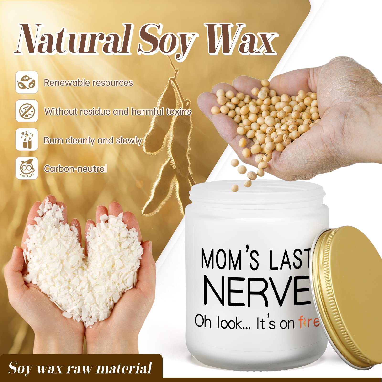 Lavender Scented Soy Candle - Aromatherapy Relaxation Gift for Mom, Women | Mother's Day, Birthday, Christmas Present from Daughter or Son | Perfect for Stress Relief, Home Spa & Meditation