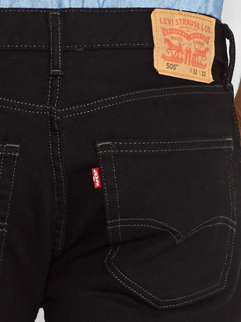 Levi's 505 Regular Fit Jeans for Men - Classic Black Denim Pants | Casual Wear, Office & Everyday Outfits