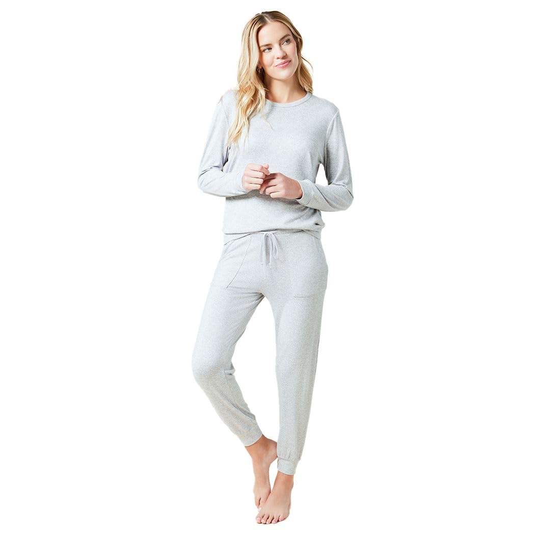 Softies Dream Jersey Crew Neck Summer Lounge Sets for Women - Ultra Soft 2 Piece Loungewear Pajama Set | Perfect for Sleepwear, Yoga, and Relaxing at Home