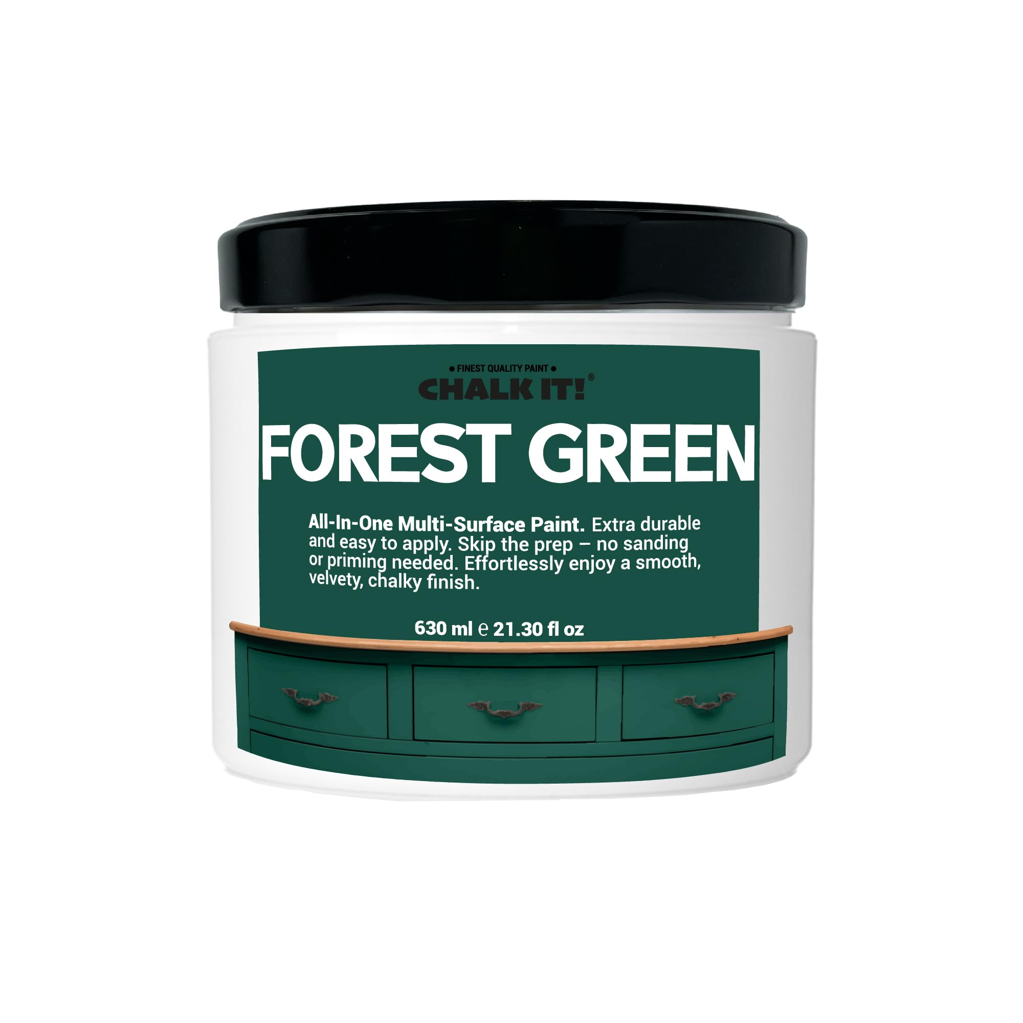 Premium Multi-Surface Paint for Furniture, Ceramic Tiles & Cabinets - Self-Sealing, No Prep No Sanding Required - Durable Home Decor Paint in Forest Green - Perfect for DIY Projects, Home Renovation & Furniture Restoration