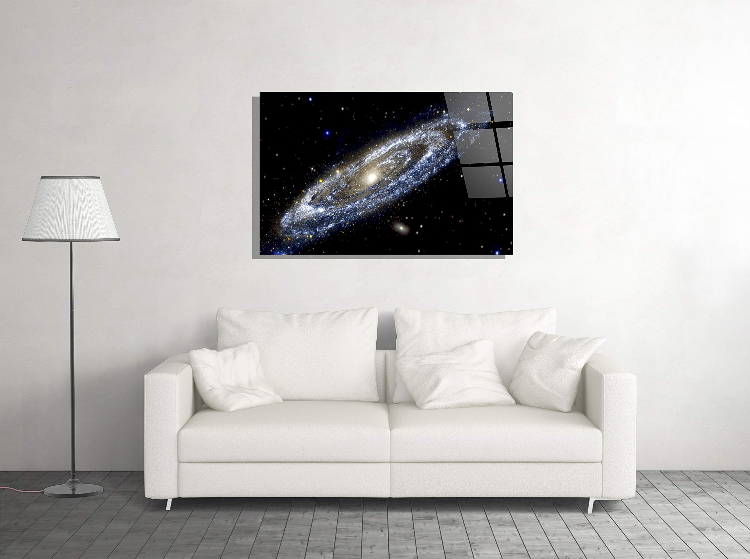 Milky Way Galaxy Solar System Astronomy Tempered Glass Wall Art - Modern Space Themed Home Decor, Office & Hotel Decoration - Perfect Gift for Astronomy Lovers (24x36) - Ideal for Living Rooms, Bedrooms & Workspaces