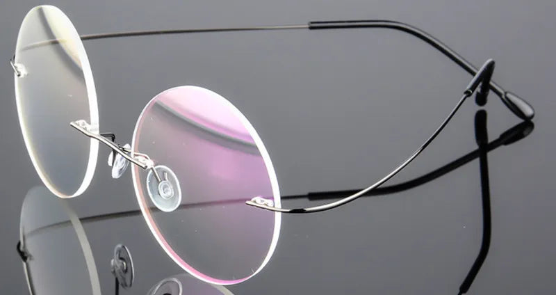 Brightzone Women's Rimless Round Titanium Alloy Eyeglasses 71171 - Lightweight & Durable Glasses for Work, Reading & Everyday Use