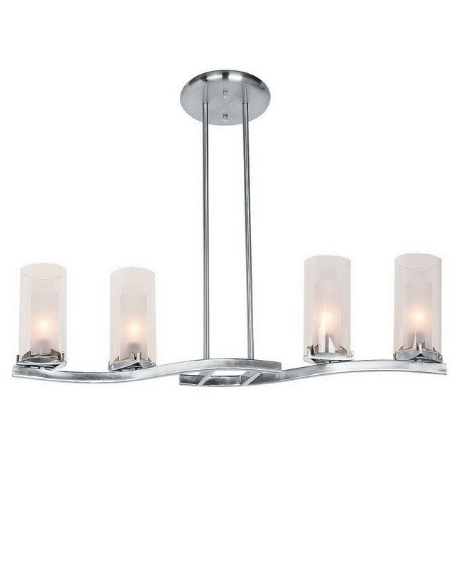 Access Lighting 50506 BSFRC 4-Light Brushed Steel Pendant Chandelier - Modern Dining Room Lighting Fixture for Kitchen Island & Entryway