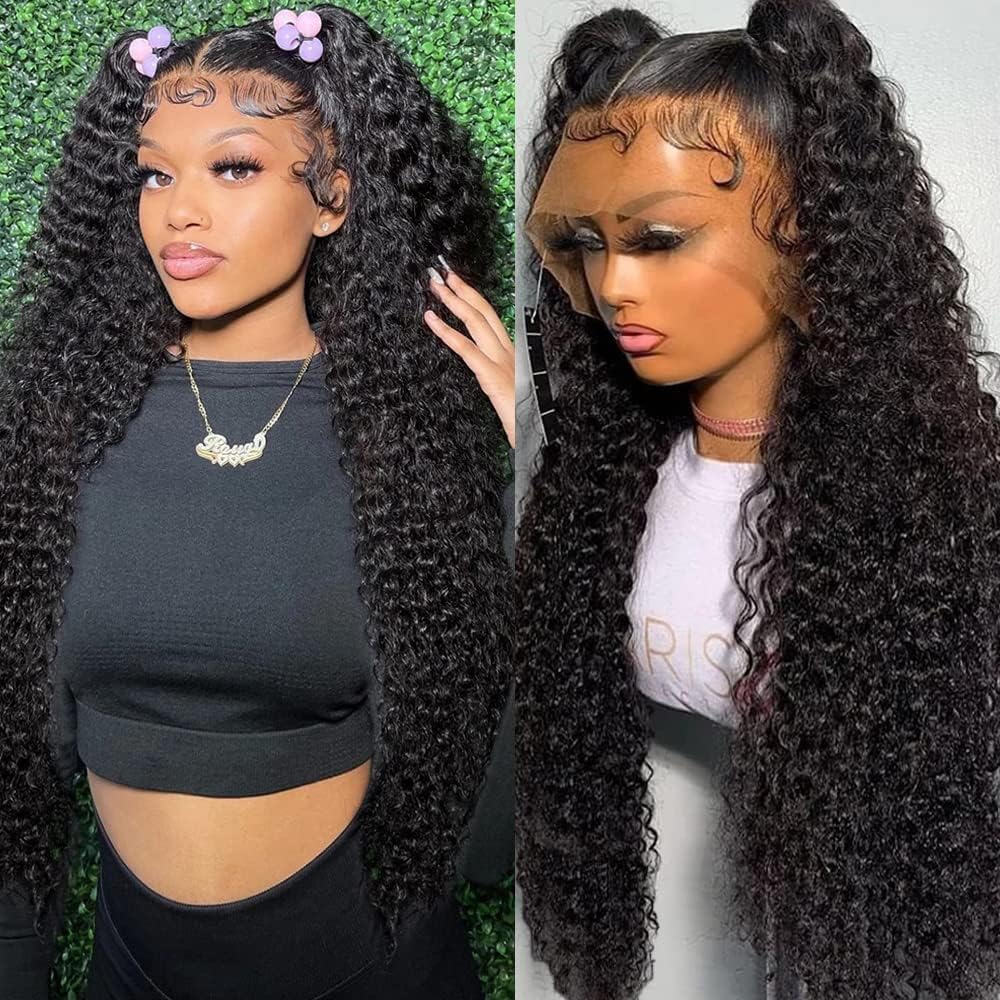 30 Inch 13x6 HD Transparent Lace Front Wig - 180% Density Deep Wave Human Hair Wig with Pre-Plucked Hairline & Baby Hair for Natural Look | Perfect for Daily Wear, Cosplay, and Special Occasions