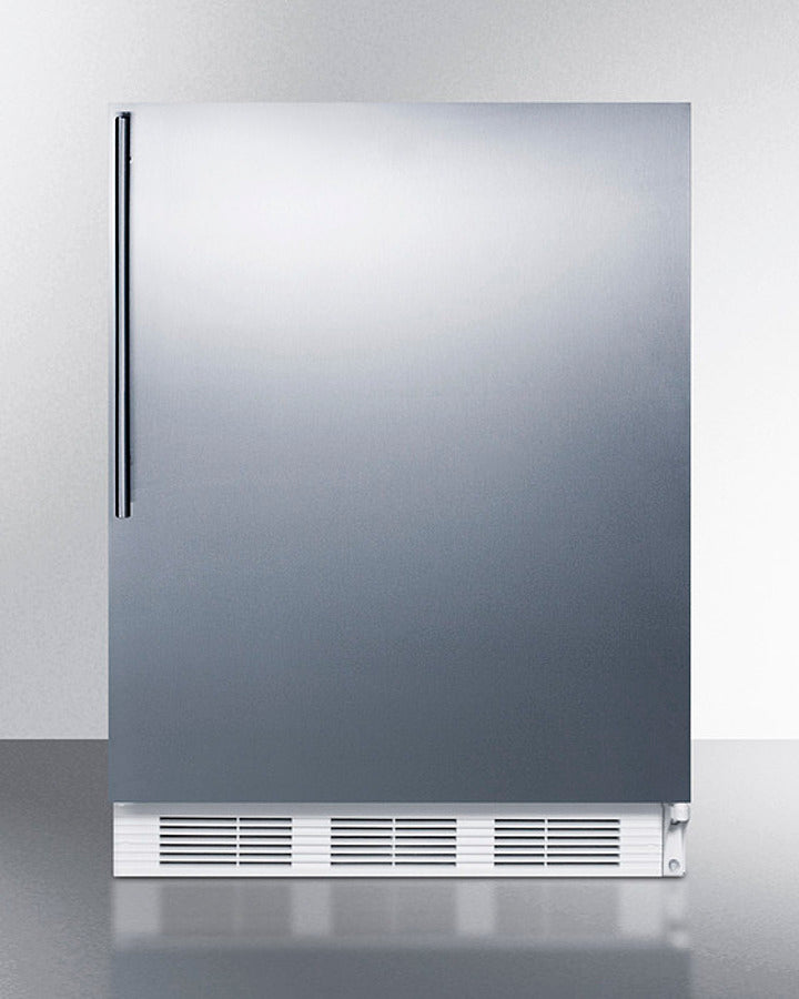 Accucold 24 Inch Wide Built-In All Refrigerator with Thin Handle - ADA Compliant Stainless Steel (FF7WBISSHVADA) - Perfect for Small Kitchens, Offices, and ADA Accessible Spaces