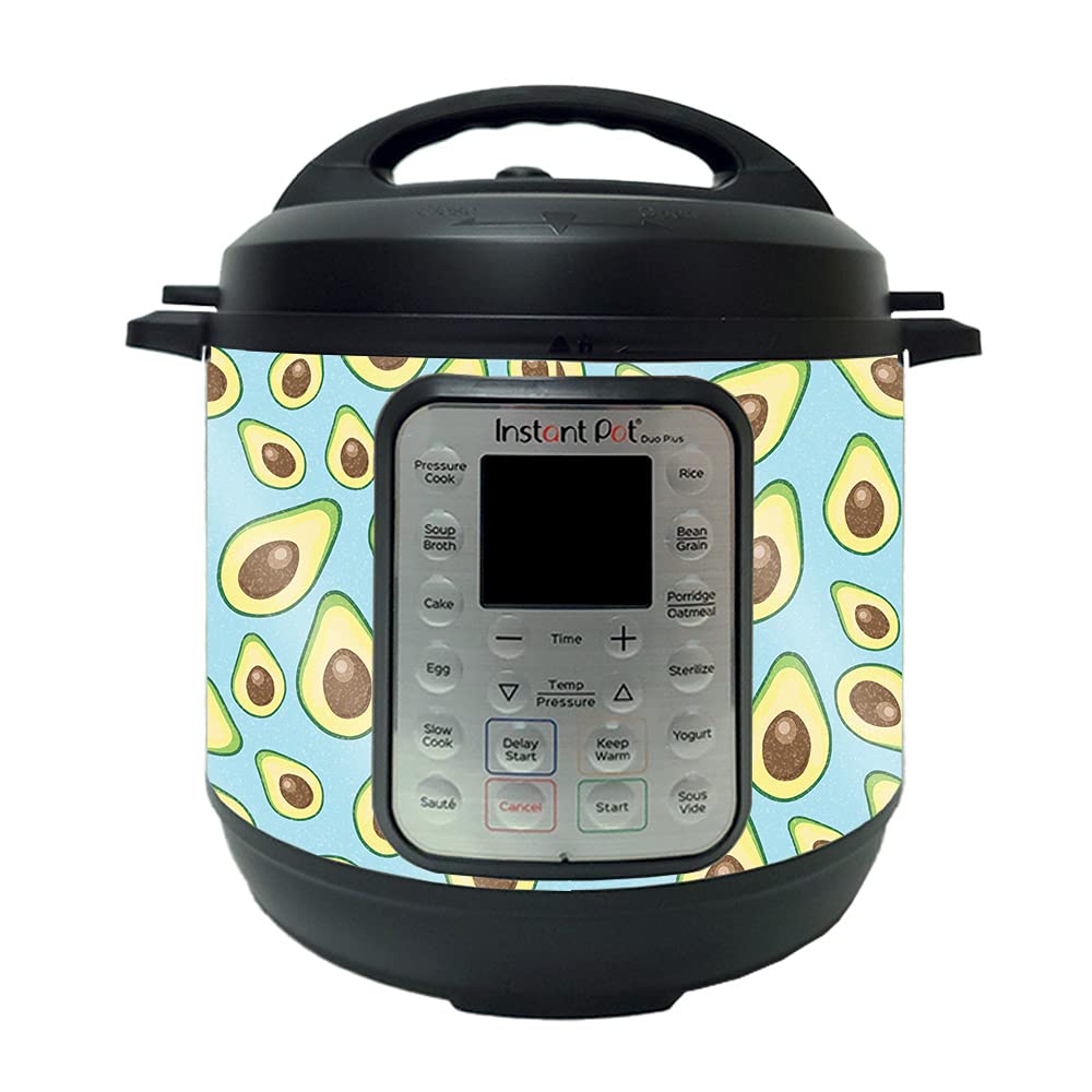 MightySkins Glossy Glitter Protective Skin Cover for Instant Pot Duo 6-QT (6 Quart) - Blue Avocados Design | Durable High-Gloss Finish | Easy to Apply & Remove | Made in USA | Perfect for Kitchen Decor & Appliance Protection
