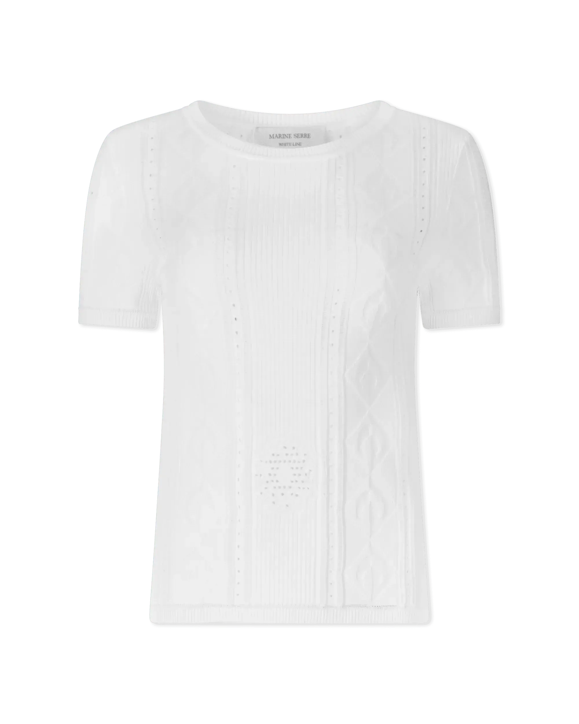 Lunar Pointelle Knit Short Sleeve Top for Women - Breathable Summer Blouse, Casual Lace Knit Shirt for Outfits, Date Night & Office Wear