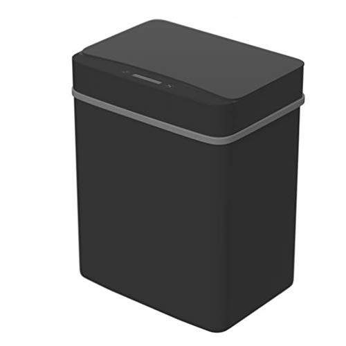 YALTOL Smart Automatic Sensor Trash Can - Hands-Free Motion Activated, Battery Powered, Waterproof & Narrow Design for Kitchen, Bathroom, Office - Black (Household & Commercial Use)