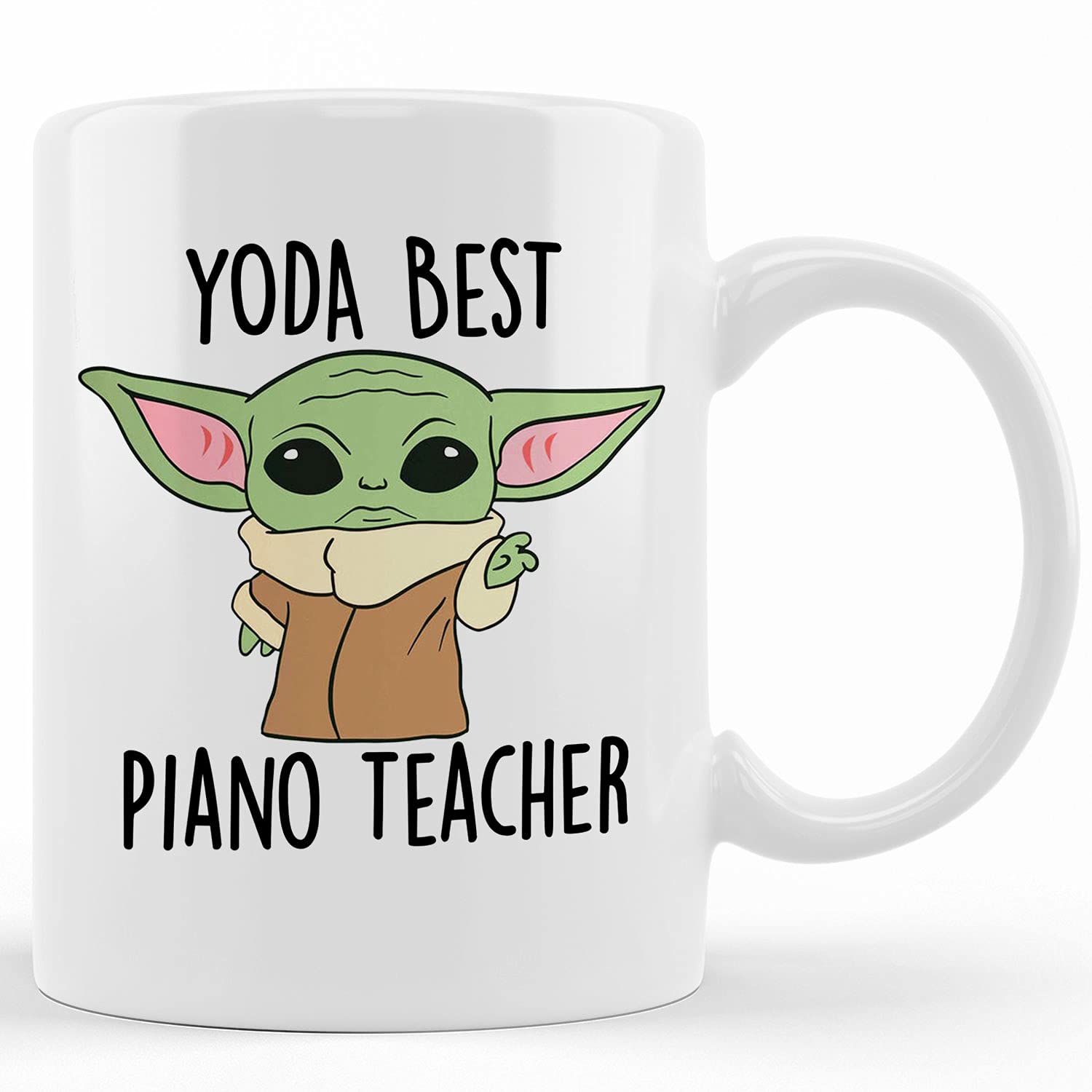 Personalized Yoda Piano Teacher Mug - Funny Gift for Music Lovers - 11oz & 15oz Ceramic Coffee Cup
