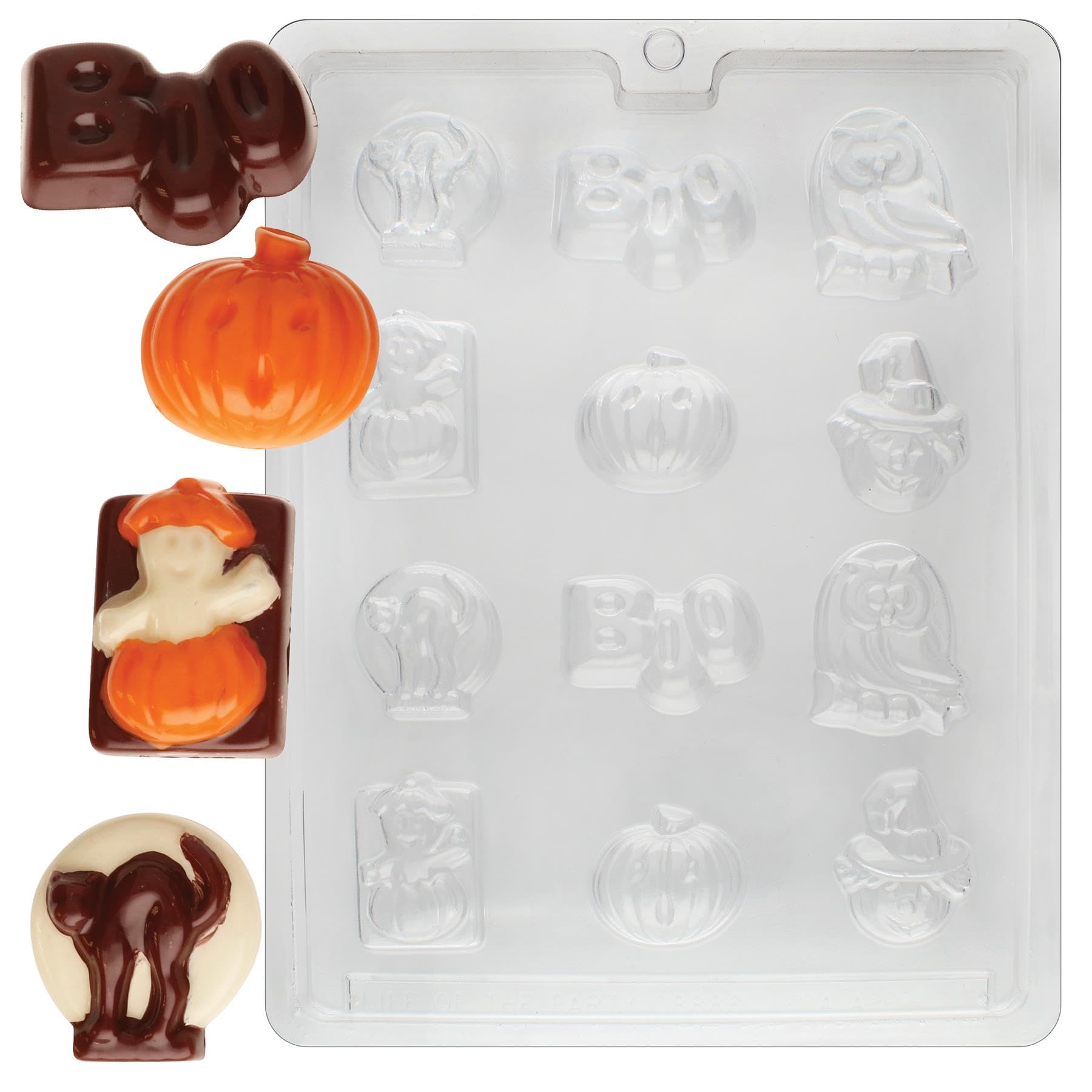 Halloween Chocolate Candy Mold Set - 6 Assorted Boo Ghost & Pumpkin Silicone Molds for DIY Candy Making, Baking Decorations - Perfect for Halloween Parties, Trick or Treat Favors & Holiday Baking Gifts