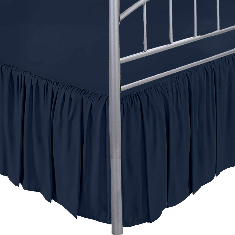 Premium Navy Blue Ruffled Bed Skirt - Full Size 15