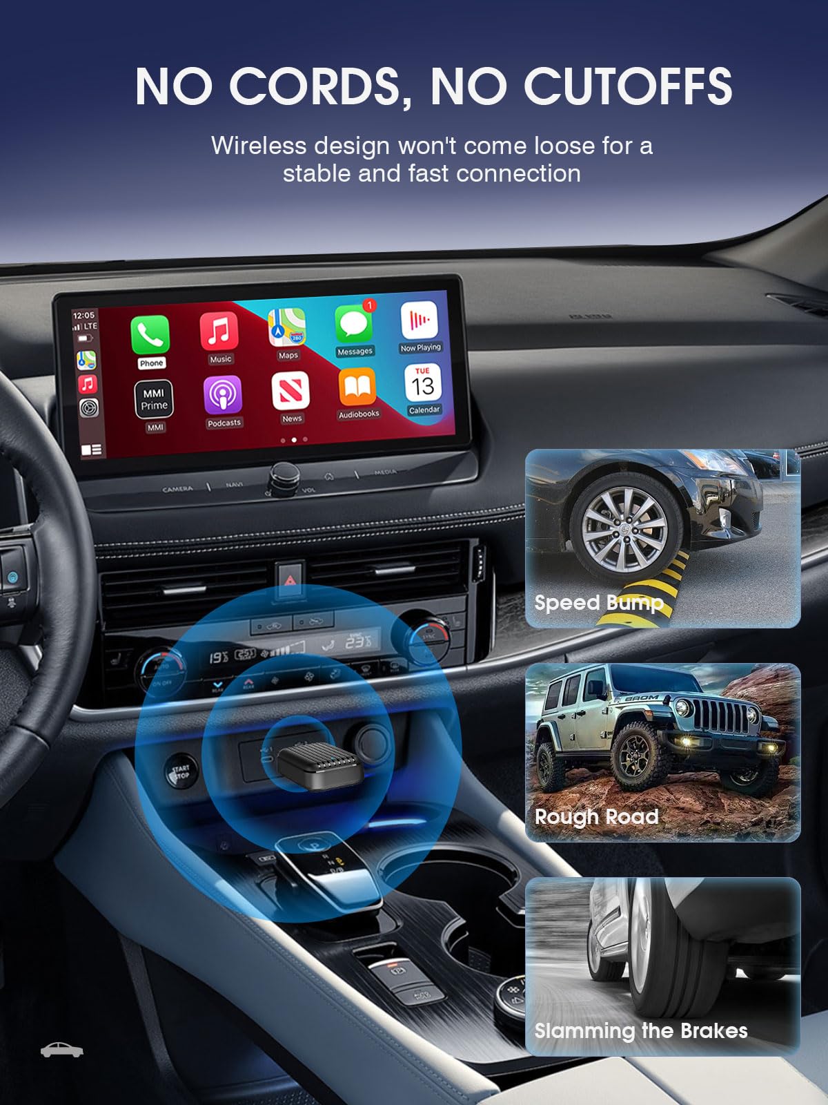 2025 Upgraded 2-in-1 Wireless CarPlay & Android Auto Adapter - Convert Wired to Wireless for iPhone iOS 10+/Android 11+ | Stable Connection, No Latency Mini USB Dongle | Perfect for Commuting, Road Trips & Hands-Free Driving