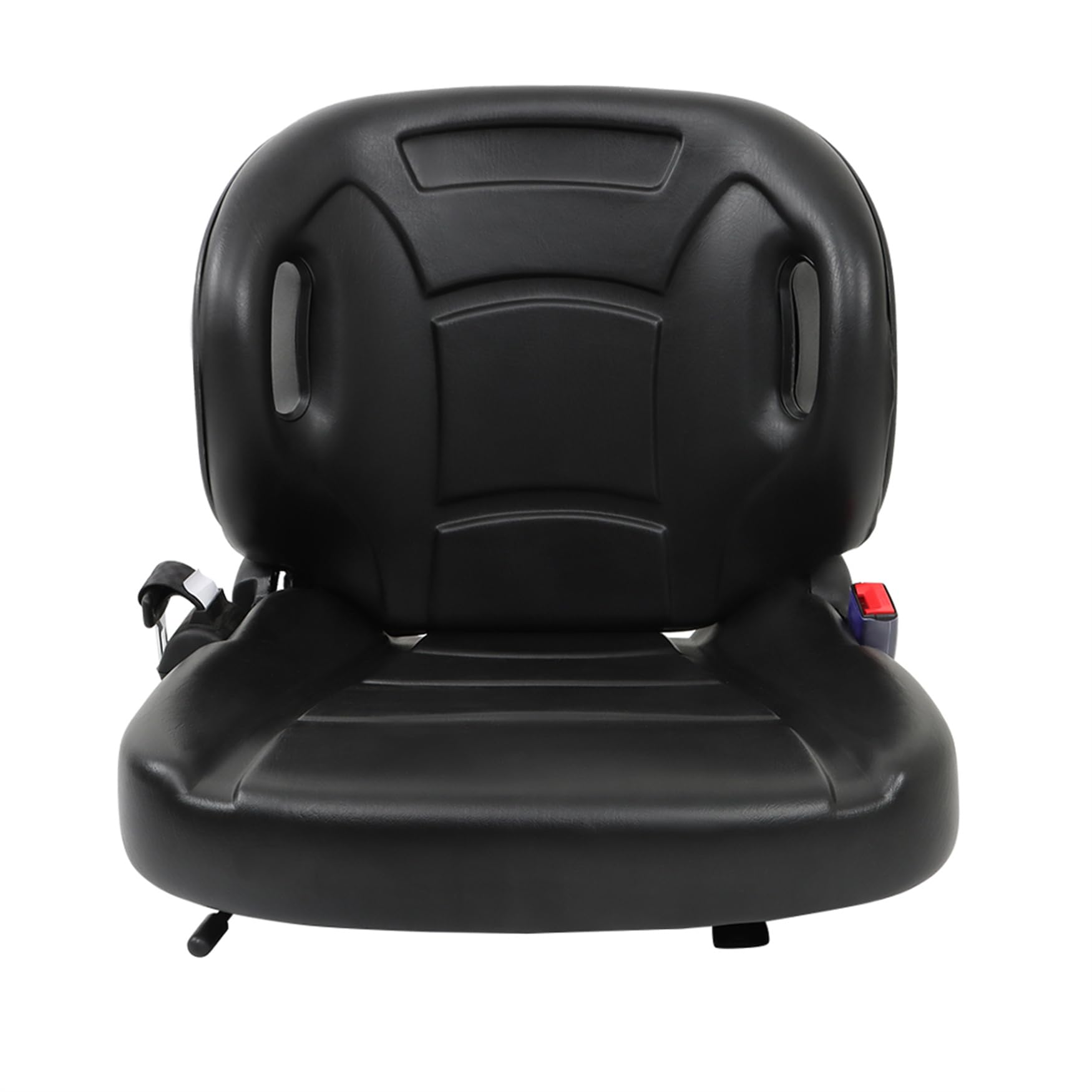 Universal Forklift Seat with Retractable Seat Belt Switch - Replacement for Toyota, Clark, Komatsu, Nissan, Yale & Hyster Forklifts - Ergonomic Curved Back Design for Comfort & Safety - Ideal for Warehouse, Construction & Industrial Equipment Use