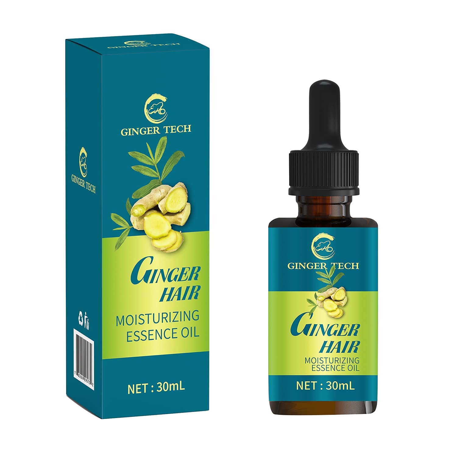 2 PCS Hair Growth Serum with Ginger Essential Oil - 7 Day Hair Regrowth Treatment for Men & Women, 30ml - Reduce Hair Loss & Nourish Hair Follicles - Perfect for Thinning Hair & Scalp Care at Home or Salon