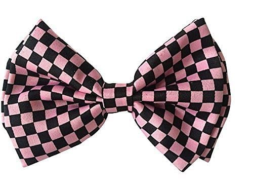 Elegant Black & Pink Checked Bow Tie for Men - Perfect for Weddings, Parties & Formal Events