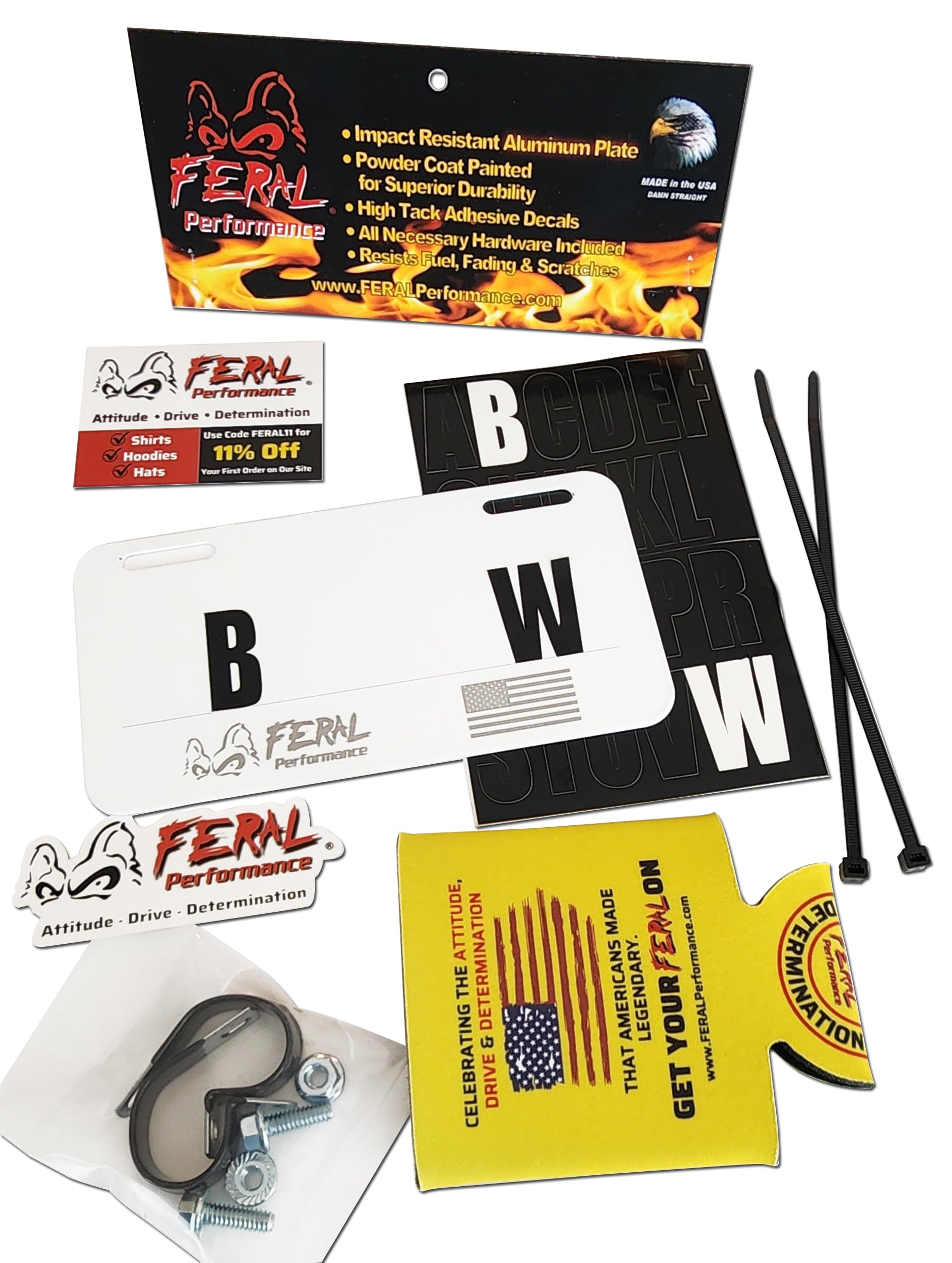 Custom ATV/UTV License Plate Kit - White Aluminum with Letters, Numbers & Hardware Included | Durable Side by Side Personalization for Off-Road Vehicles, Motorcycles & Trailers