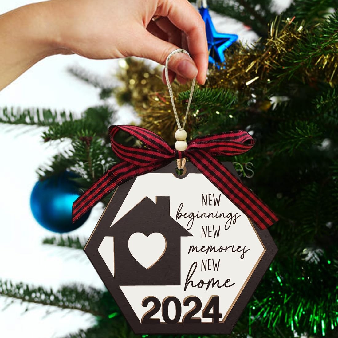 YXOTJHS 2024 New Home Ornament - Unique Housewarming Gift for New Homeowners, First Christmas Decoration - Perfect for Home Decor, Holiday Celebrations & Gift Giving