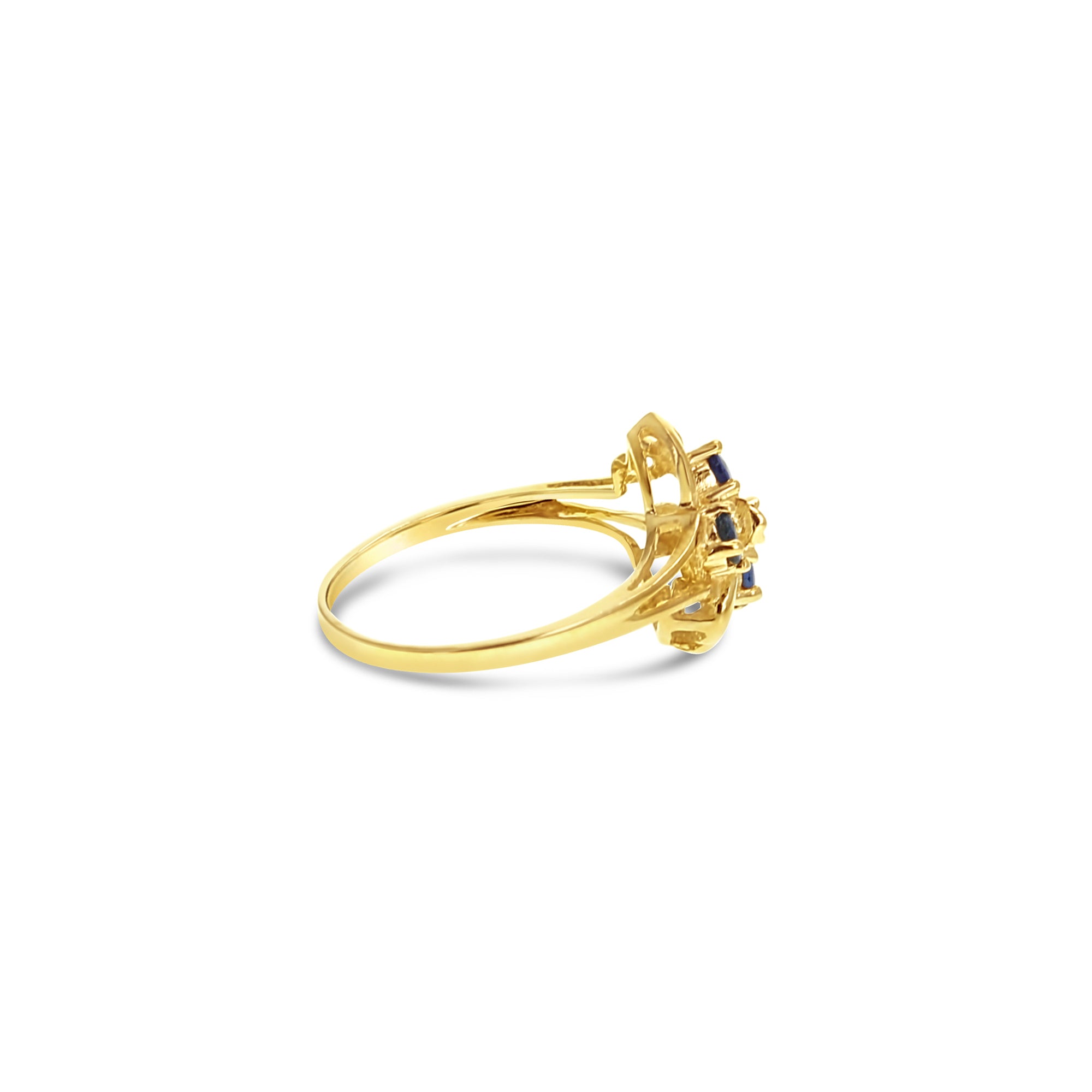 10K Yellow Gold Sapphire Ring for Women - Elegant Blue Gemstone Engagement & Wedding Jewelry Gift for Her - Perfect for Anniversaries, Proposals & Special Occasions