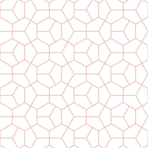 PinPix 34x22 Inch Cork Bulletin Board with Hex Grapefruit Design & White Frame - Stylish Wall Organizer for Home Office Decor, School Classroom, Dorm Room & Workspace (PinPix-1636)