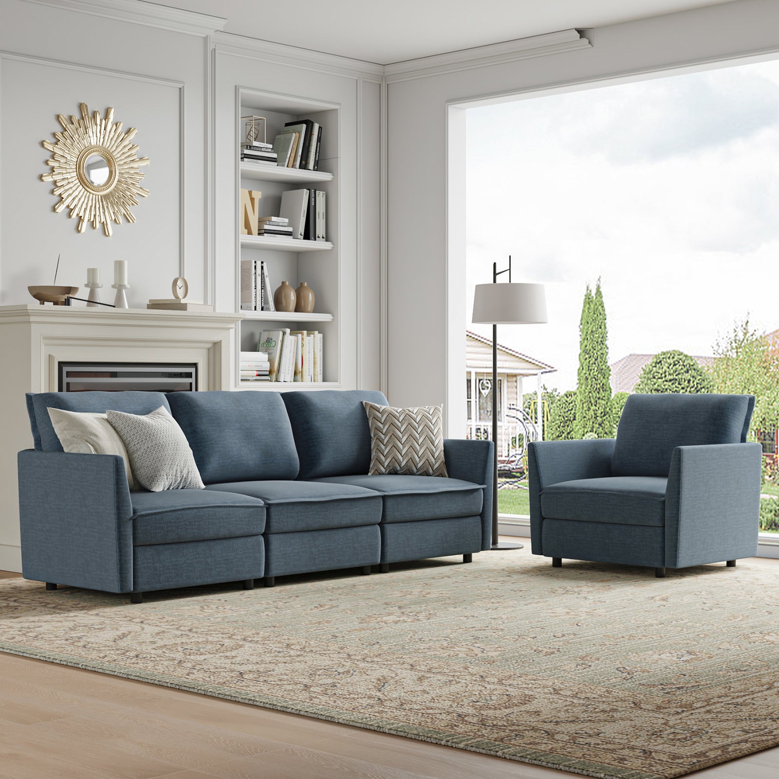 Harmetrix Oversized Soft Sectional Couch with Storage | Modern L-Shaped Sofa Bed with Hidden Compartment | Perfect for Living Room, Family Room & Small Spaces