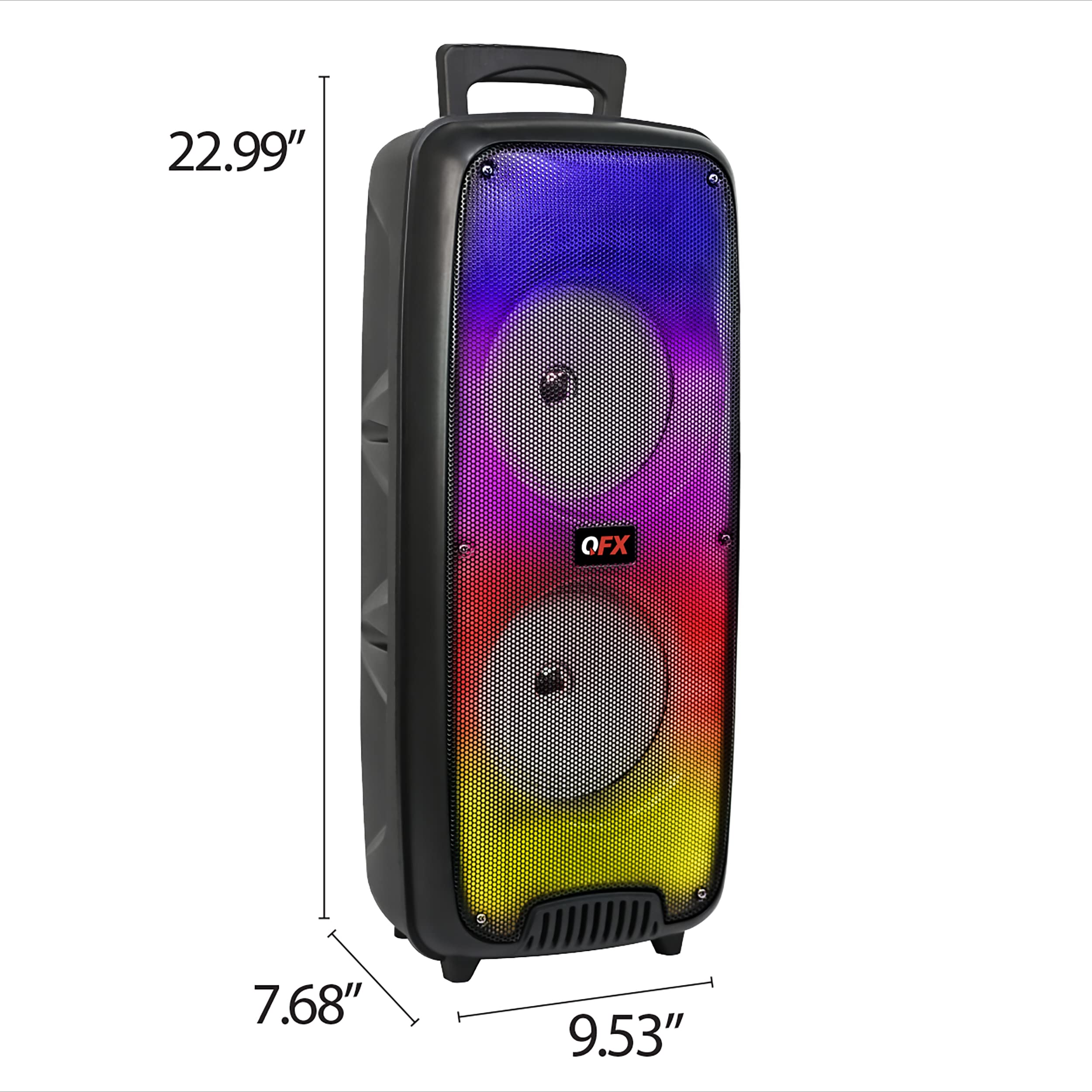 QFX LMS-66 TWS Bluetooth Rechargeable Portable Speaker with Dual 6.5
