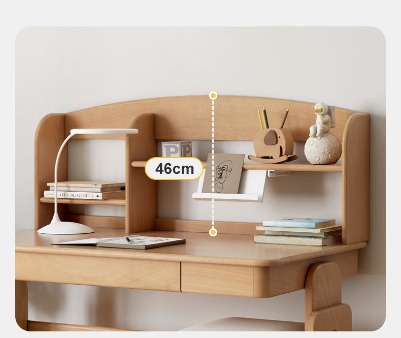 Premium Oak & Beech Solid Wood Multi-Layer Desktop Shelf - Sturdy & Stylish Organizer for Home Office, Study, or Workspace - Perfect for Books, Plants, and Office Supplies