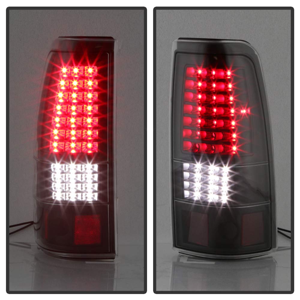 ACANII Full LED Tail Lights for 1999-2006 GMC Sierra 1500/2500/3500 & 1999-2002 Chevy Silverado - Black Left & Right Pair - Upgrade Your Truck's Style & Night Visibility for Safer Driving