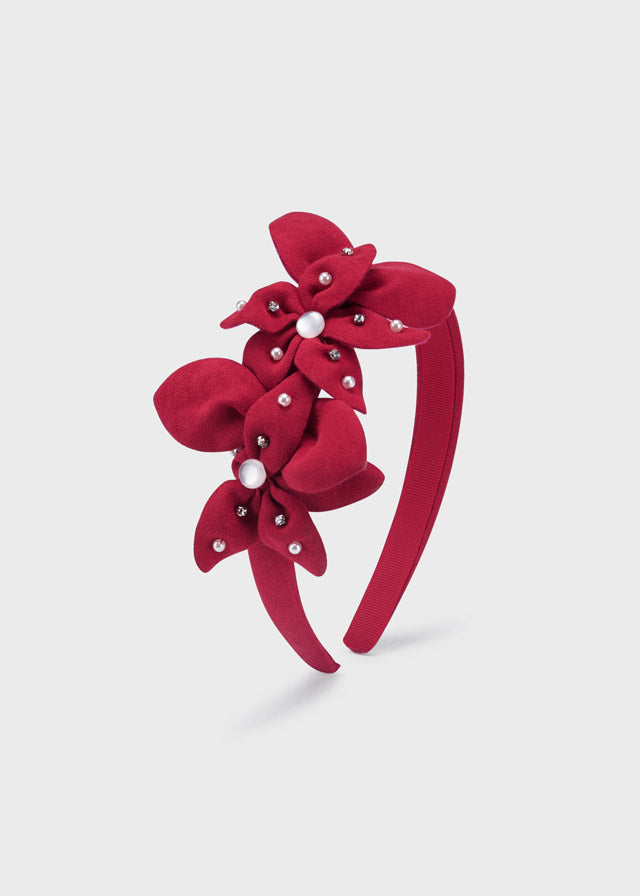 Red Flower Headband for Girls - Cute Floral Hair Accessories for Kids, Parties, and Special Occasions