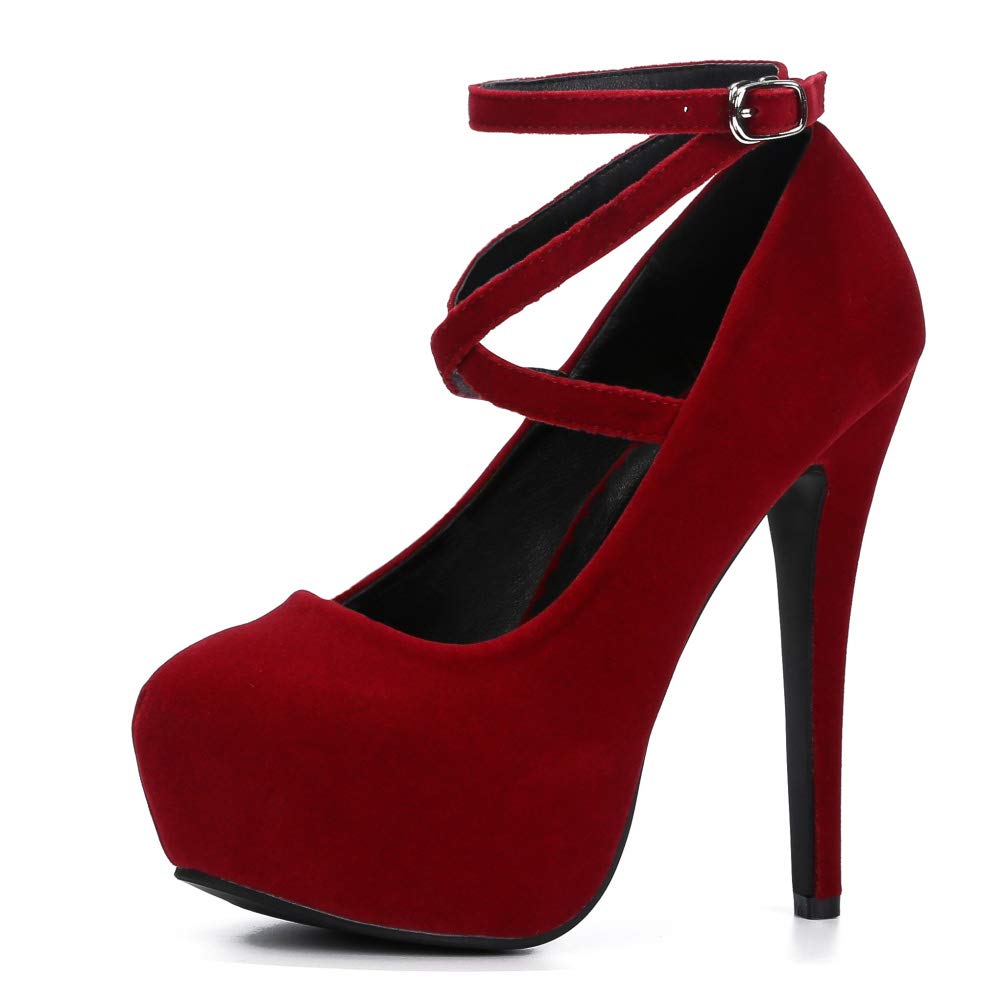Fereshte Women's Ankle Strap Platform High Heel Pumps - Sexy Party Dress Shoes for Weddings, Prom & Evening Events