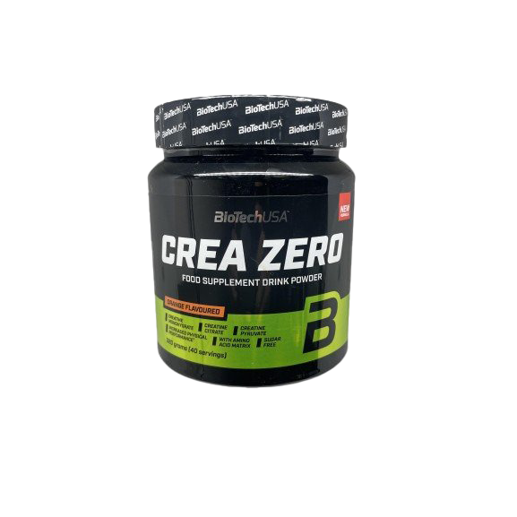 BioTechUSA Crea Zero Orange 320g - Creatine Supplement for Muscle Growth & Recovery - Ideal for Athletes, Bodybuilders & Fitness Enthusiasts - Pre & Post Workout Use