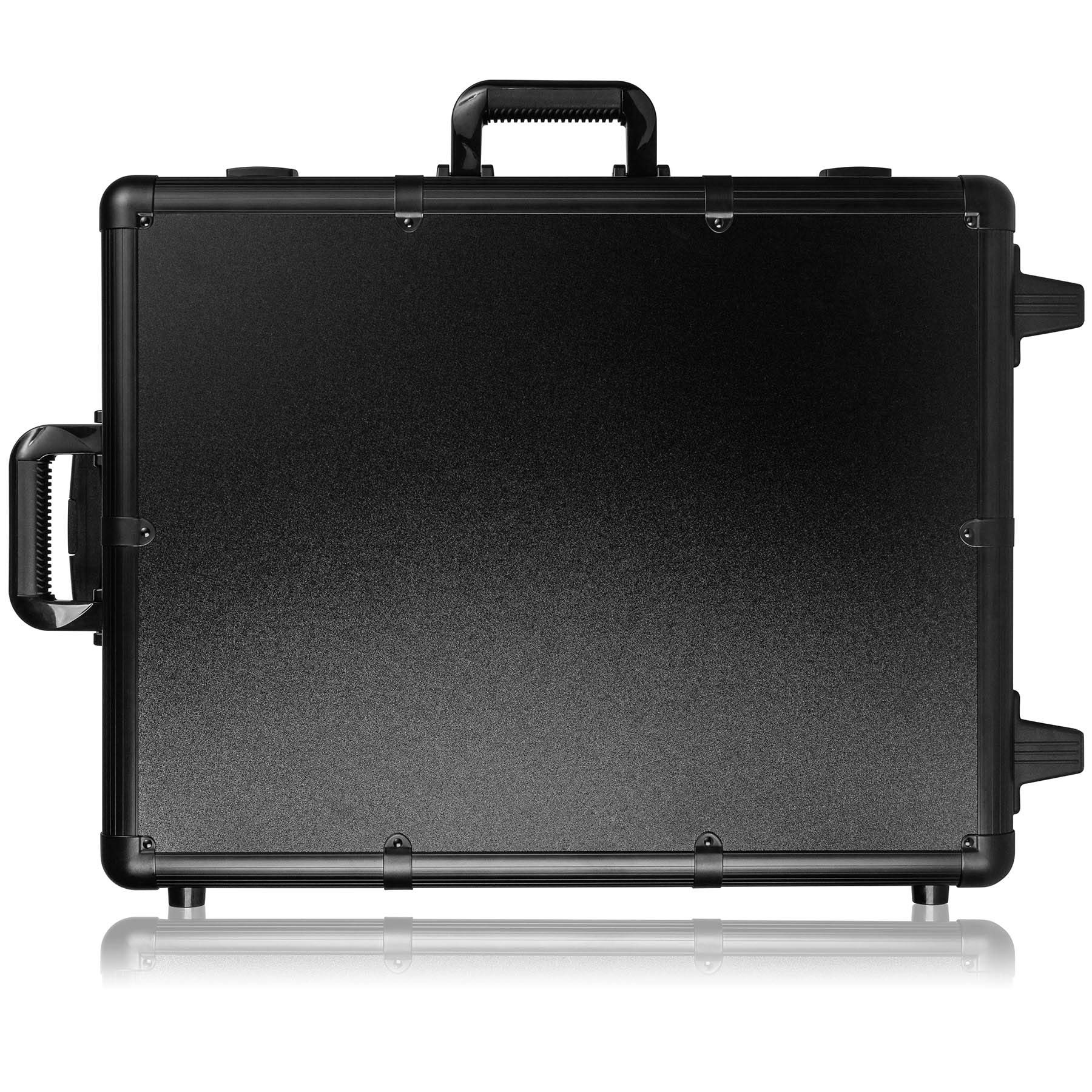 SHANY Studio ToGo Wheeled Trolley Makeup Case & Organizer with LED Light - Professional Black Cosmetic Storage for Travel & Salon Use