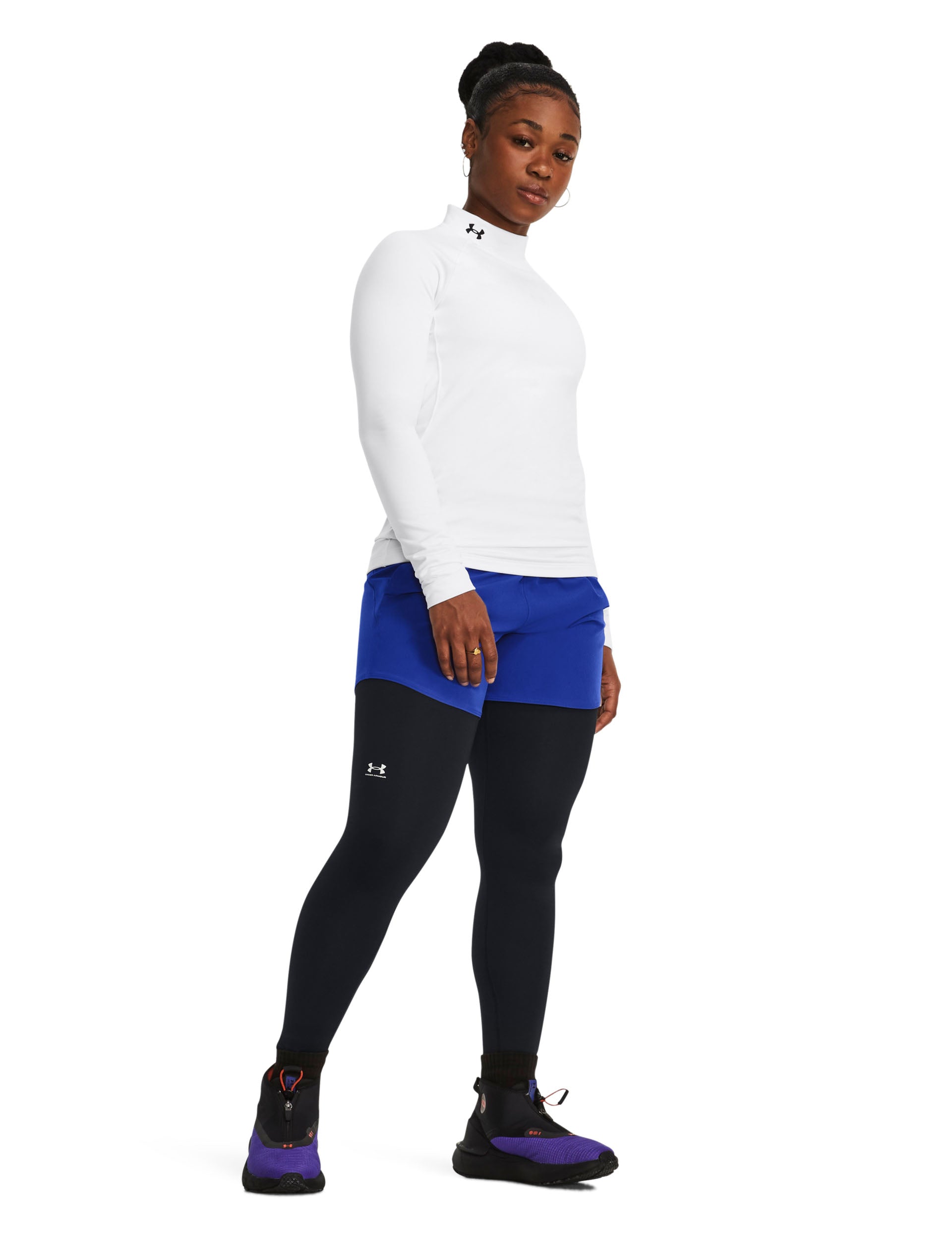 Thermal ColdGear Leggings for Women - Black & White Winter Running Tights - Perfect for Outdoor Workouts, Yoga & Cold Weather Activities