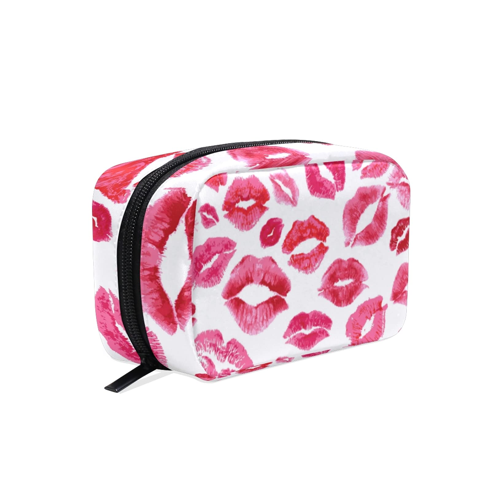 Women's Kiss Lips Makeup Bag - Travel Cosmetic Pouch for Brushes & Essentials