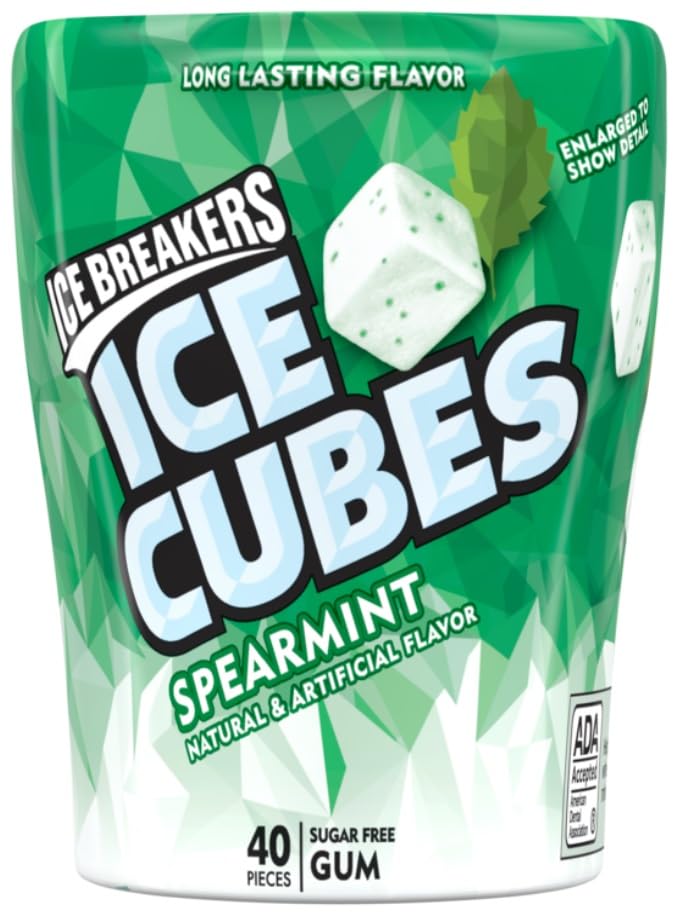Sugar Free Ice Cubes Gum - Wintergreen, Spearmint, Peppermint, Black Cherry, Cherry Limeade & Arctic Grape Flavors (240 Pieces) | Bundle with Make Your Day Bag Clip | Perfect for Freshening Breath at Work, School or Travel