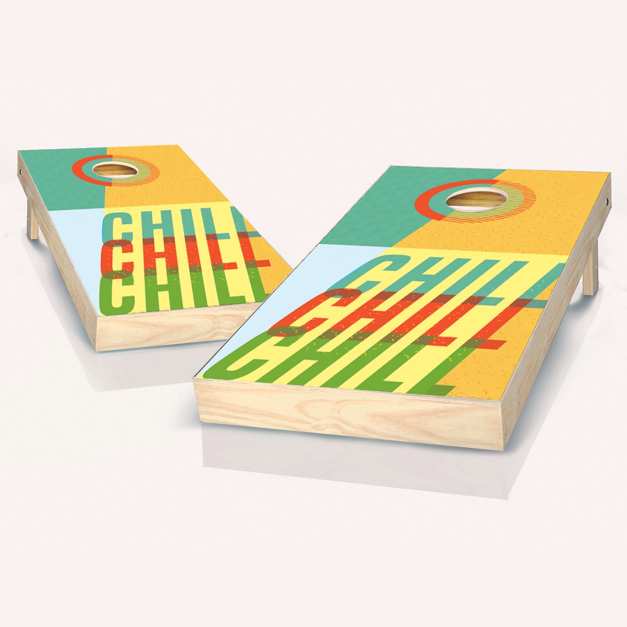 Skip's Garage Just Chill Cornhole Boards Set with 2 Boards & 8 Bags - Premium Outdoor Lawn Game for Backyard, Tailgating, and Parties - Choose Your Custom Bags & Accessories
