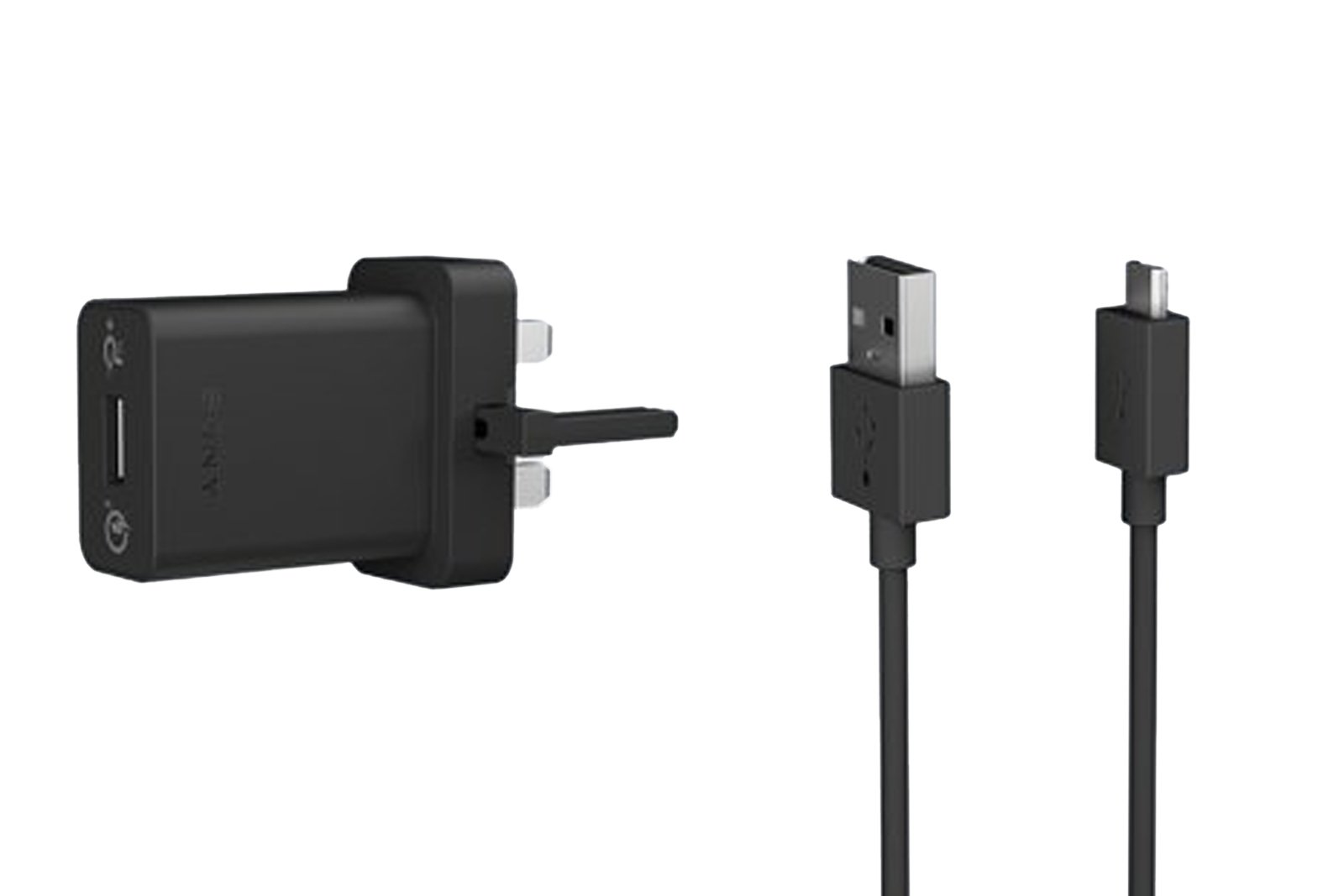 Sony Fast Charger with USB Cable - Quick Charge 3.0 UK Plug - Black | Compatible with Xperia, Galaxy, iPhone | Perfect for Home, Office & Travel