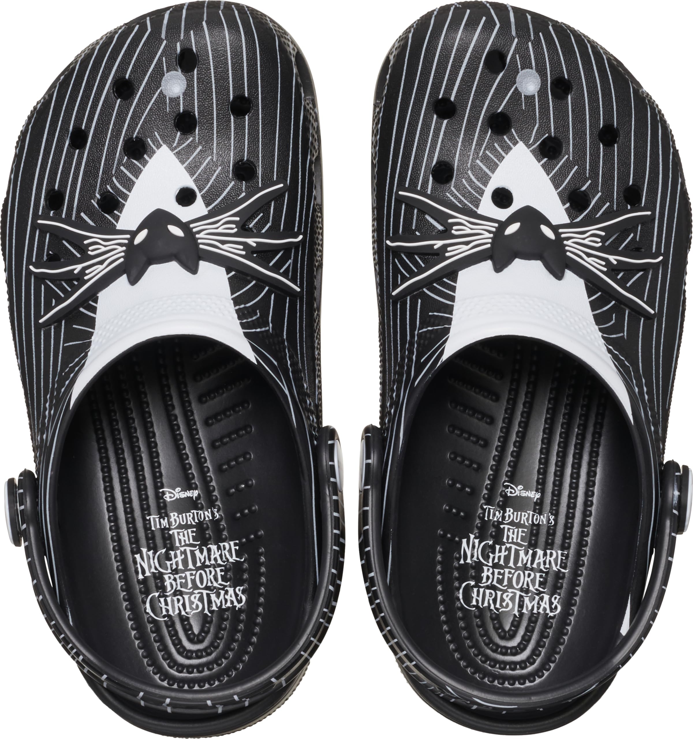 Unisex Kids Crocs Jack Skellington Nightmare Before Christmas Classic Clogs | Halloween Disney Character Shoes for Boys & Girls | Costume Party & Everyday Wear