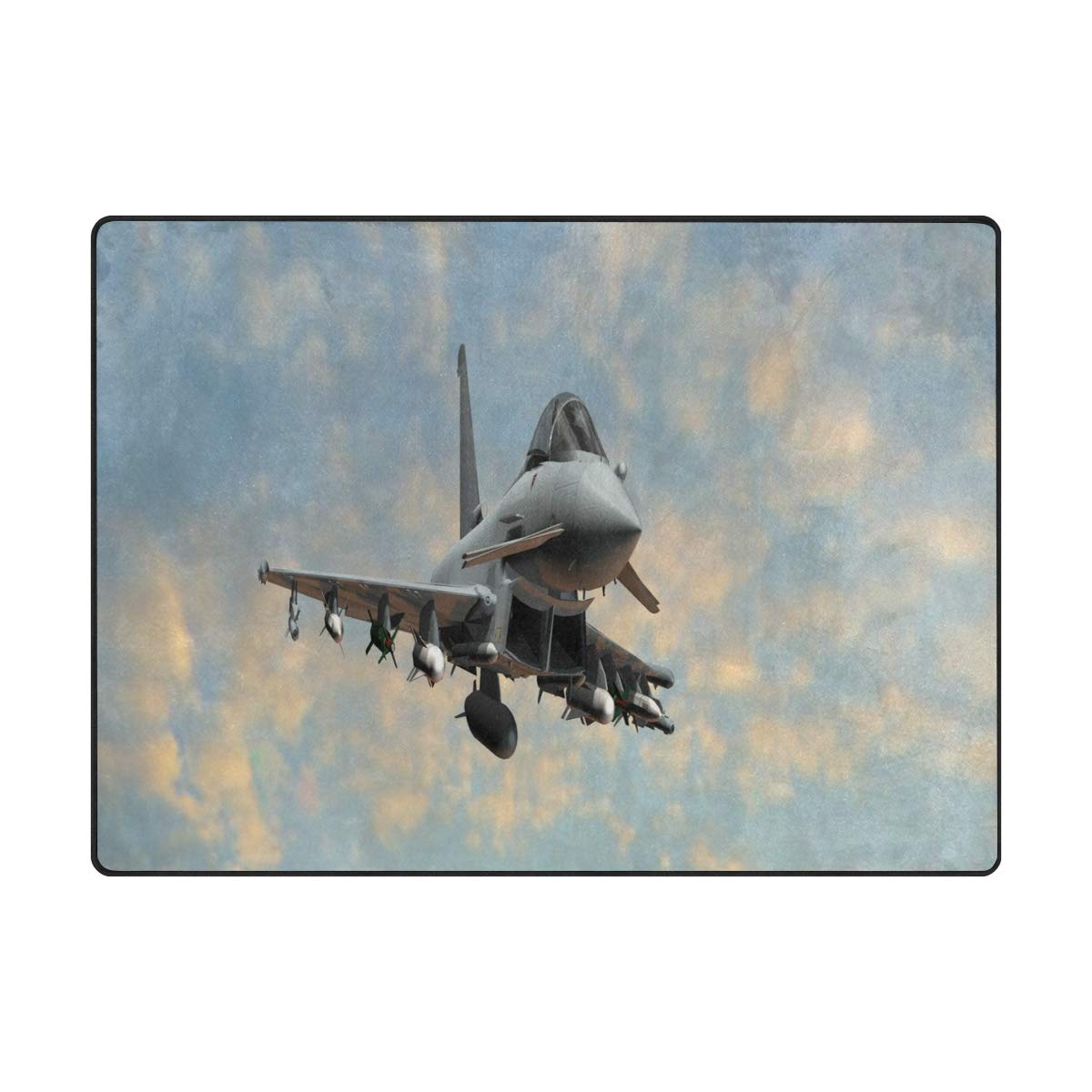 ALAZA Military Fighter Jet Sky Sunset Area Rug - 5'3