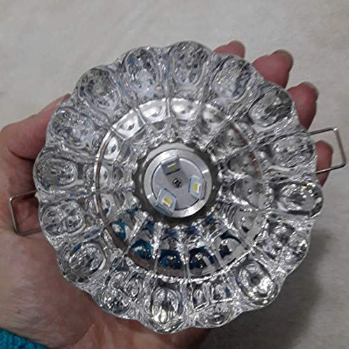 SXNING 3W LED Ceiling Light Fixture - Crystal Modern Flush Mount Lighting for Living Room, Corridor, Hallway (White) - Perfect for Home, Office, and Commercial Spaces