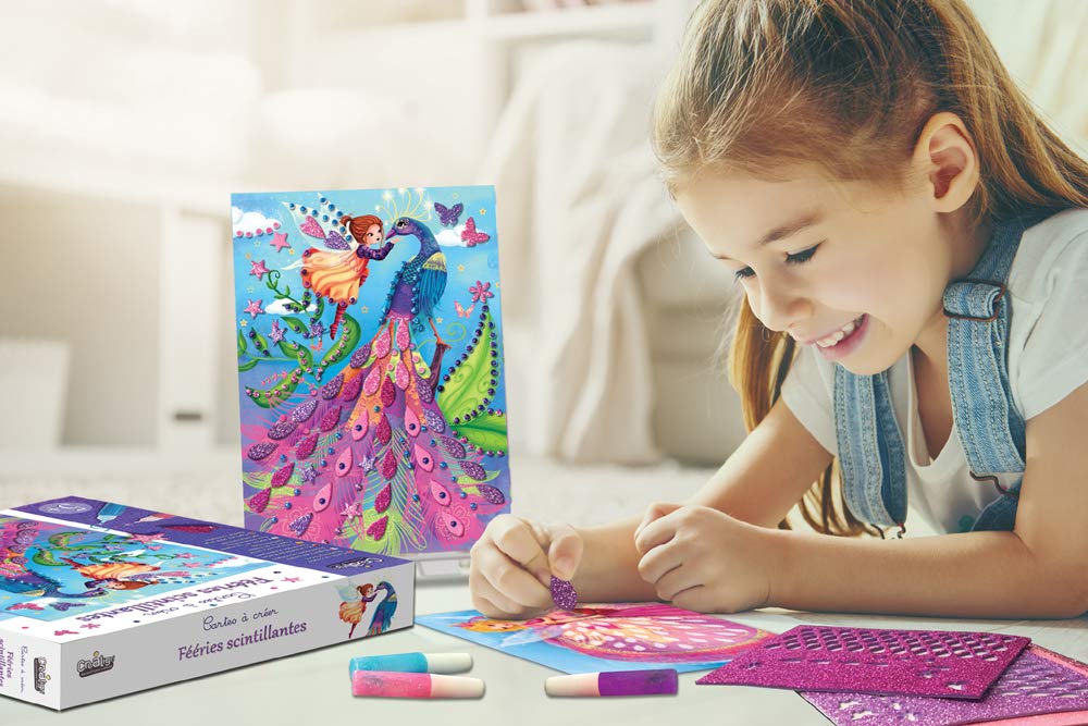 Crea Line CL159 Creation Cards - Sparkling Fairies DIY Craft Kit for Kids, Birthday Party Favors & Scrapbooking Supplies | Perfect for Arts & Crafts, Gift Giving & Creative Projects