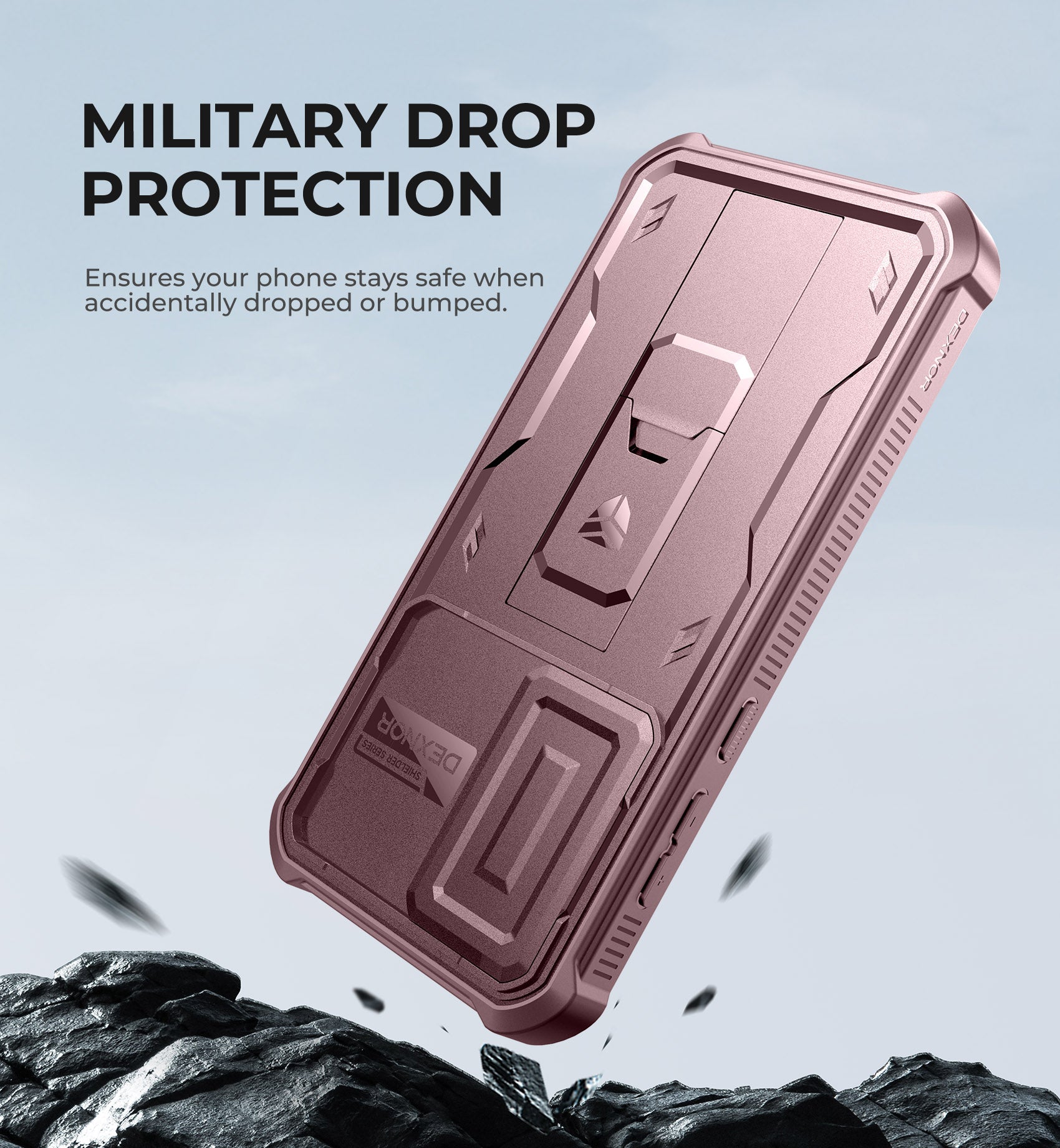Dexnor Heavy Duty Shockproof Rugged Case for Samsung Galaxy A35 5G with Screen Protector, Full Body Bumper & Kickstand - Perfect for Outdoor Activities, Work & Travel Protection
