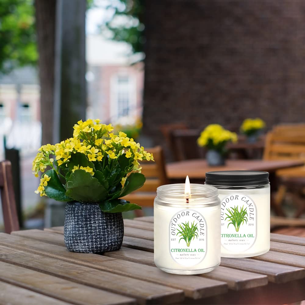6-Pack Citronella Candles - 7.1oz Soy Wax for Outdoor & Indoor Use - 270 Hours Burn Time - Perfect for Garden, Patio & Balcony