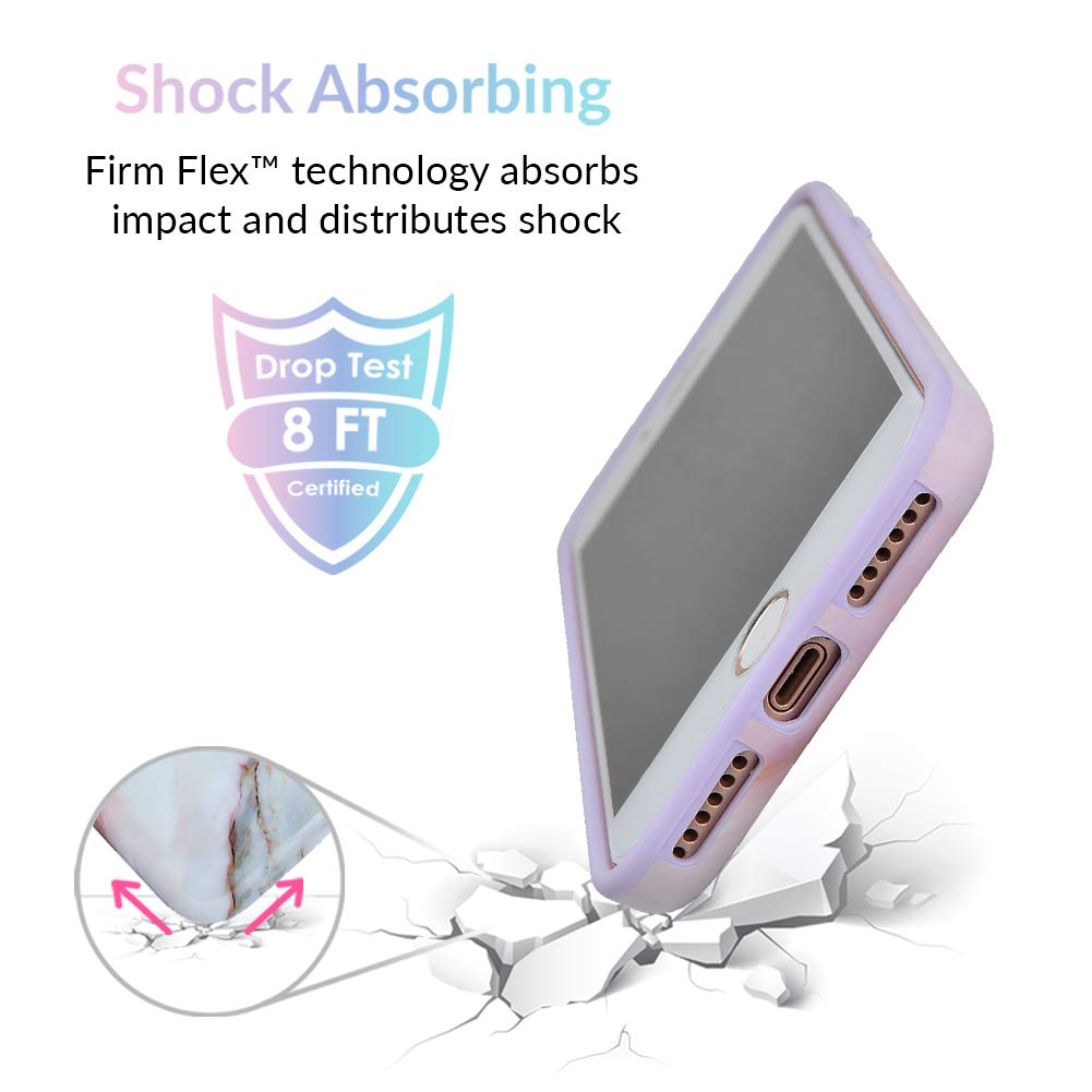 VELVET CAVIAR iPhone 8 Plus/7 Plus Case - Cute Protective Phone Cover for Women | Shockproof Slim Marble Design | Perfect for Work, Travel & Everyday Use (White Marble)