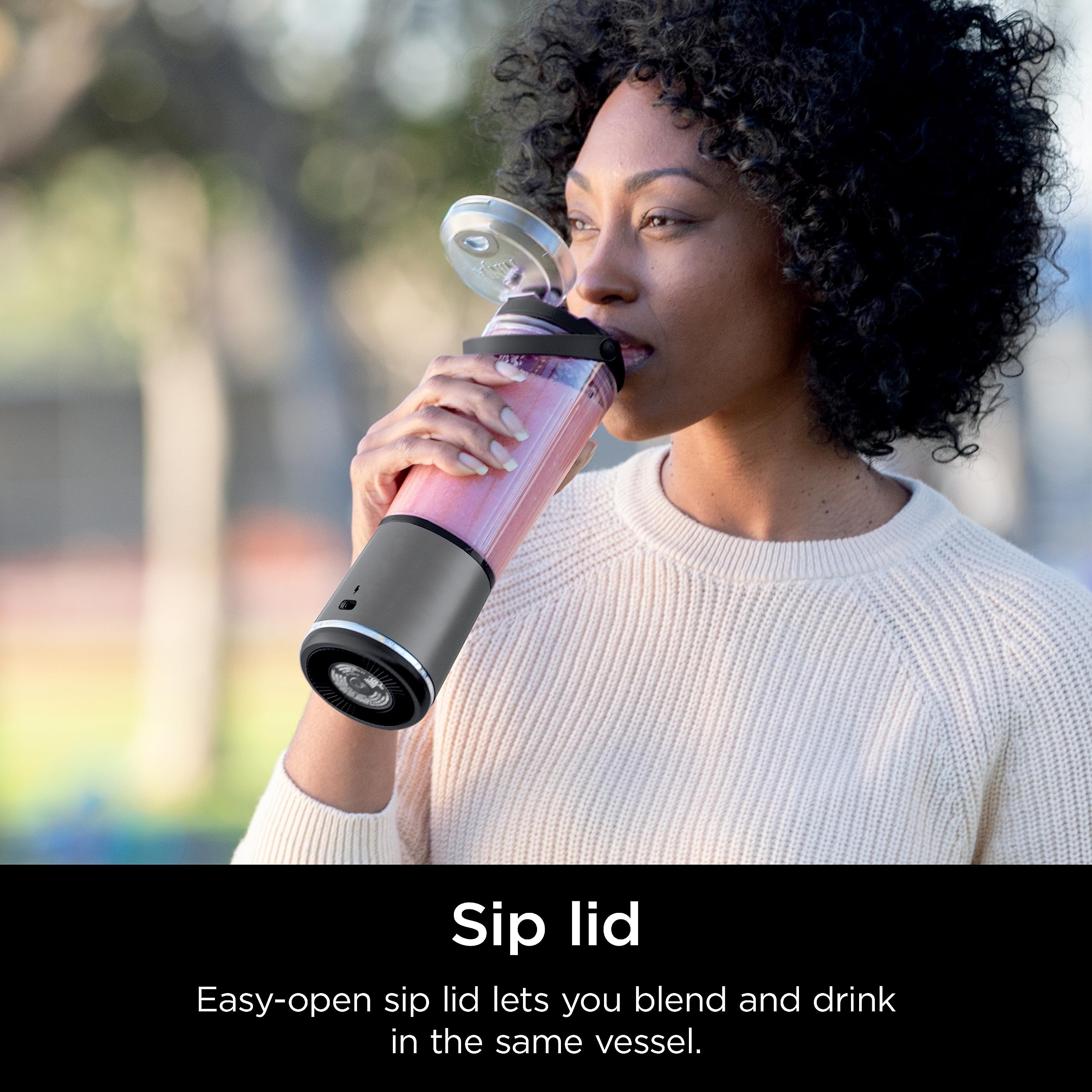 Ninja BC151BK Portable Blender - 18oz Cordless Personal Blender for Smoothies, Protein Shakes & Meal Prep | BPA Free, Leakproof Design with Sip Spout | USB-C Rechargeable & Dishwasher Safe | Perfect for Gym, Office & Travel | Black