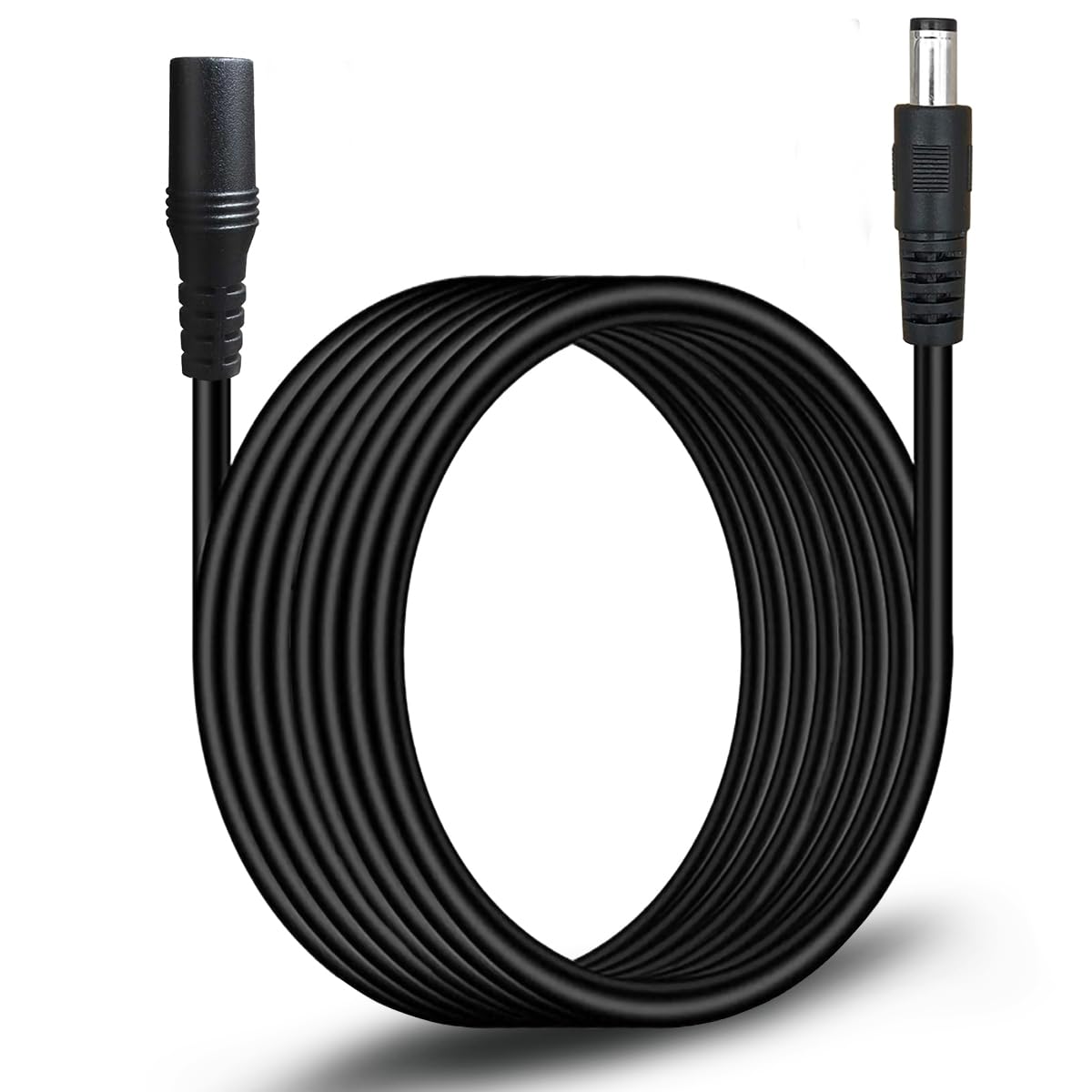 5.5mm x 2.1mm DC Power Extension Cable 16.4FT 10A 18AWG - Female to Male with Thickened Metal Connector for Security Cameras, CCTV, IP Cameras, Routers, LED Strips, Solar Panels (5V 9V 12V 24V) - Perfect for Home Security Systems, DIY Electronics & Outdoor Solar Projects