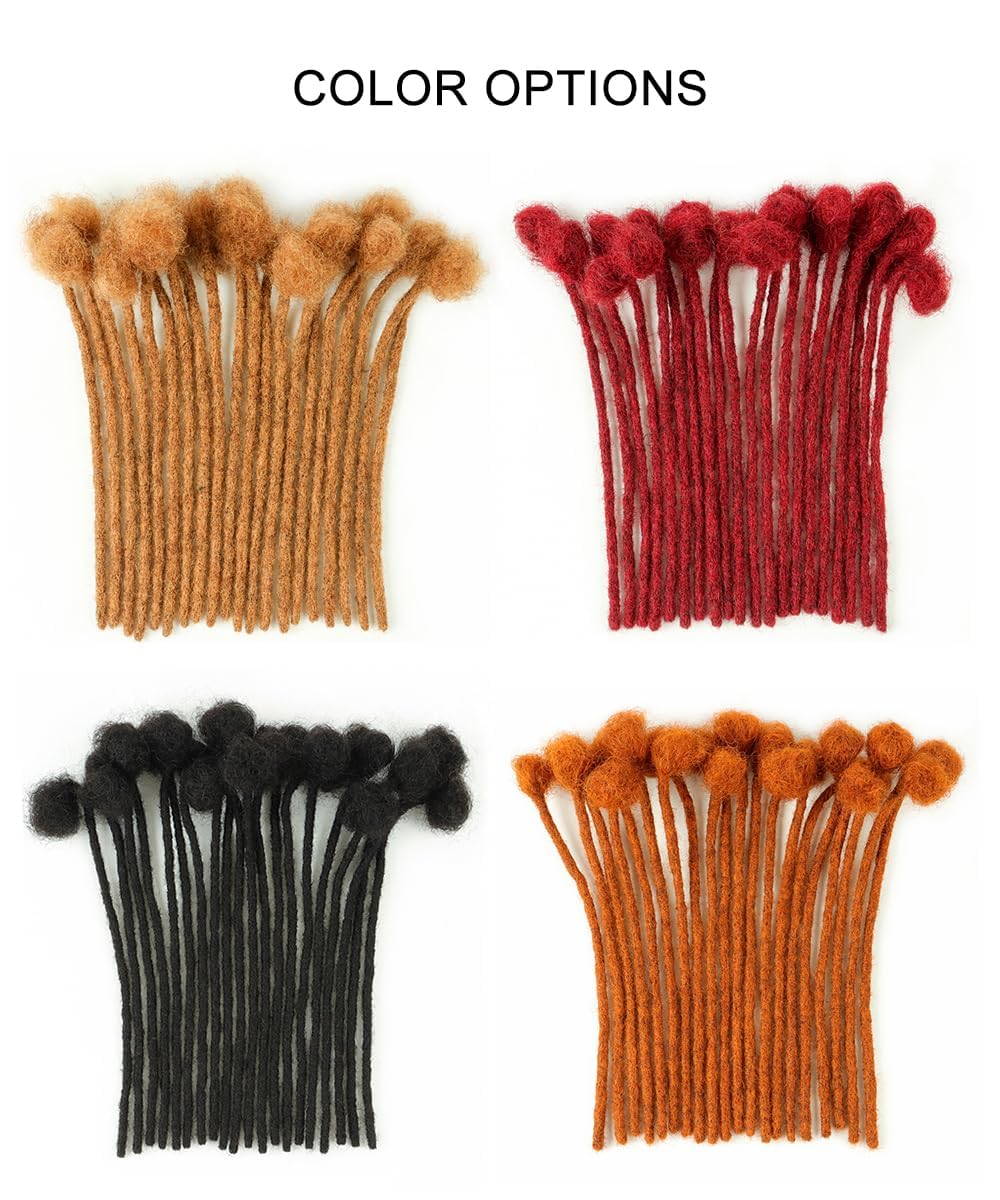 100% Human Hair Dreadlock Extensions - 0.2cm Width 10 Inch 100 Strands Handmade Loc Extensions for Men, Women & Kids - Permanent Dreads with Needle & Comb - Perfect for Protective Styles, Natural Hair Growth & Bold Fashion Looks
