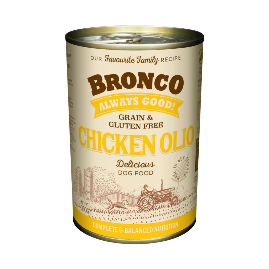 Premium Bronco Grain-Free Wet Dog Food - No Artificial Preservatives, Gluten-Free, 13.8oz (390g) - Ideal for Sensitive Stomachs & Allergies, Perfect for Daily Meals or Training Treats