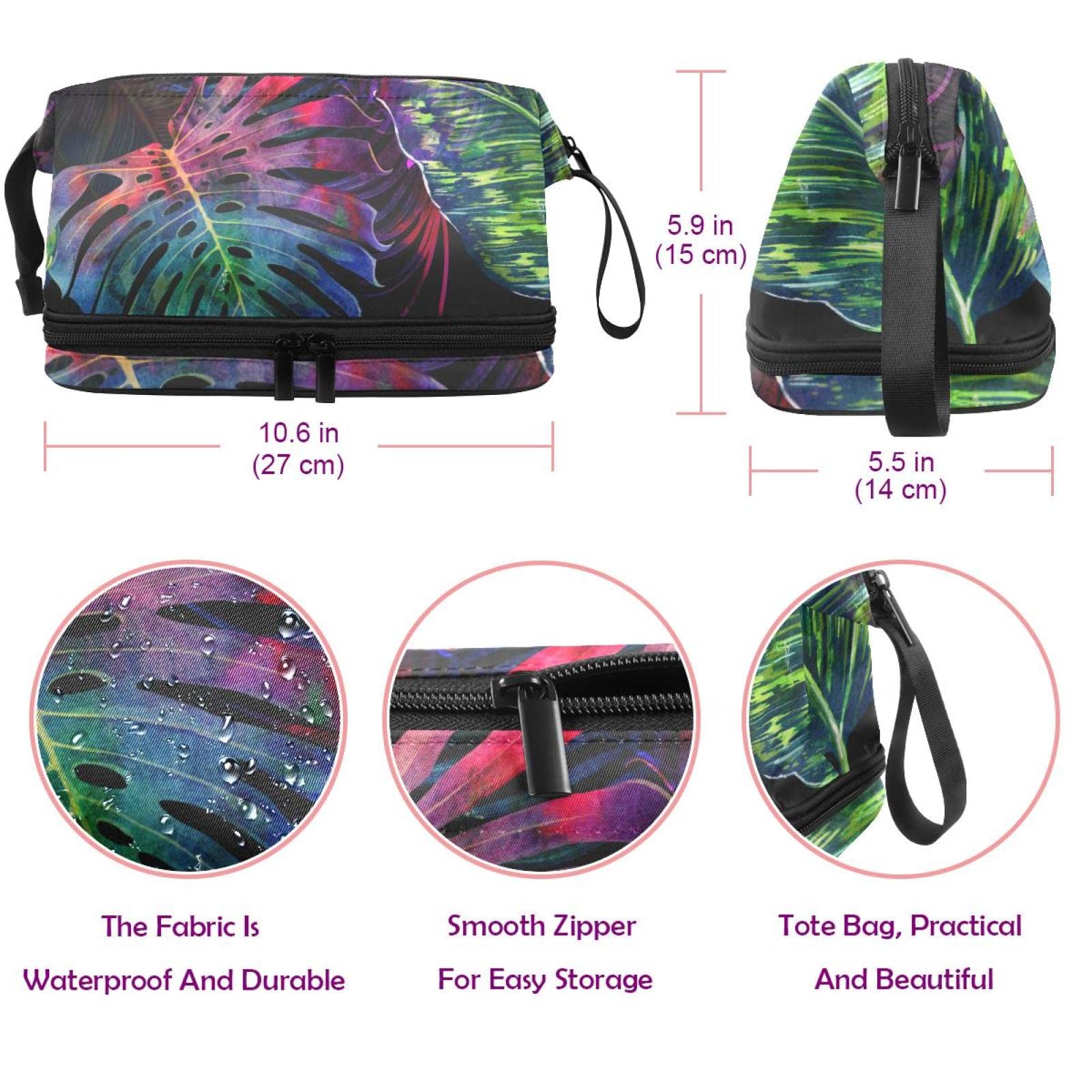 Double Layer Waterproof Makeup Bag for Women - Large Roomy Cosmetic Organizer with Zipper, Travel Toiletry Pouch for Girls | Perfect for Travel, Gym, and Daily Essentials Storage