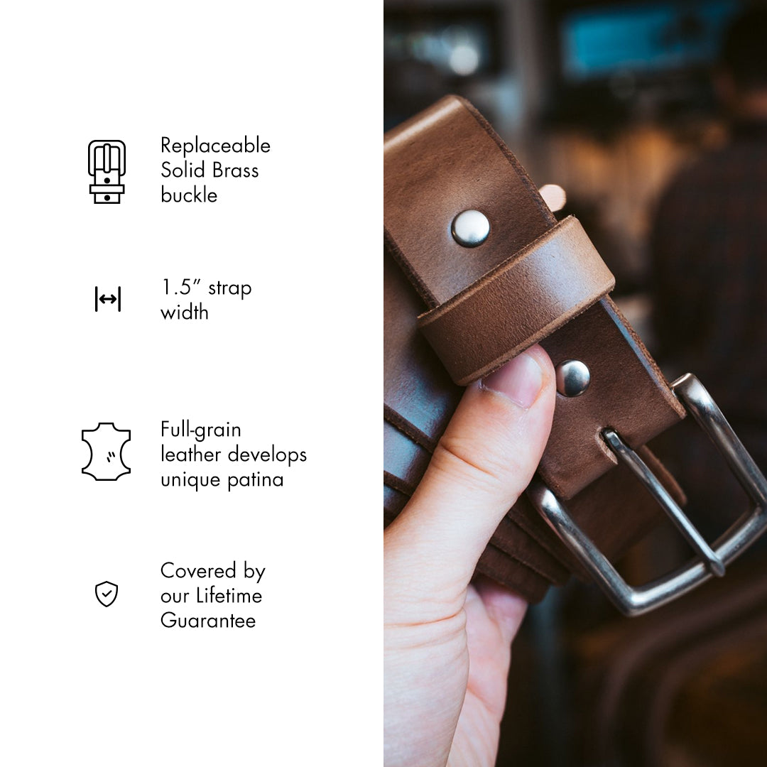 Premium Genuine Leather Belt for Men - 1.5
