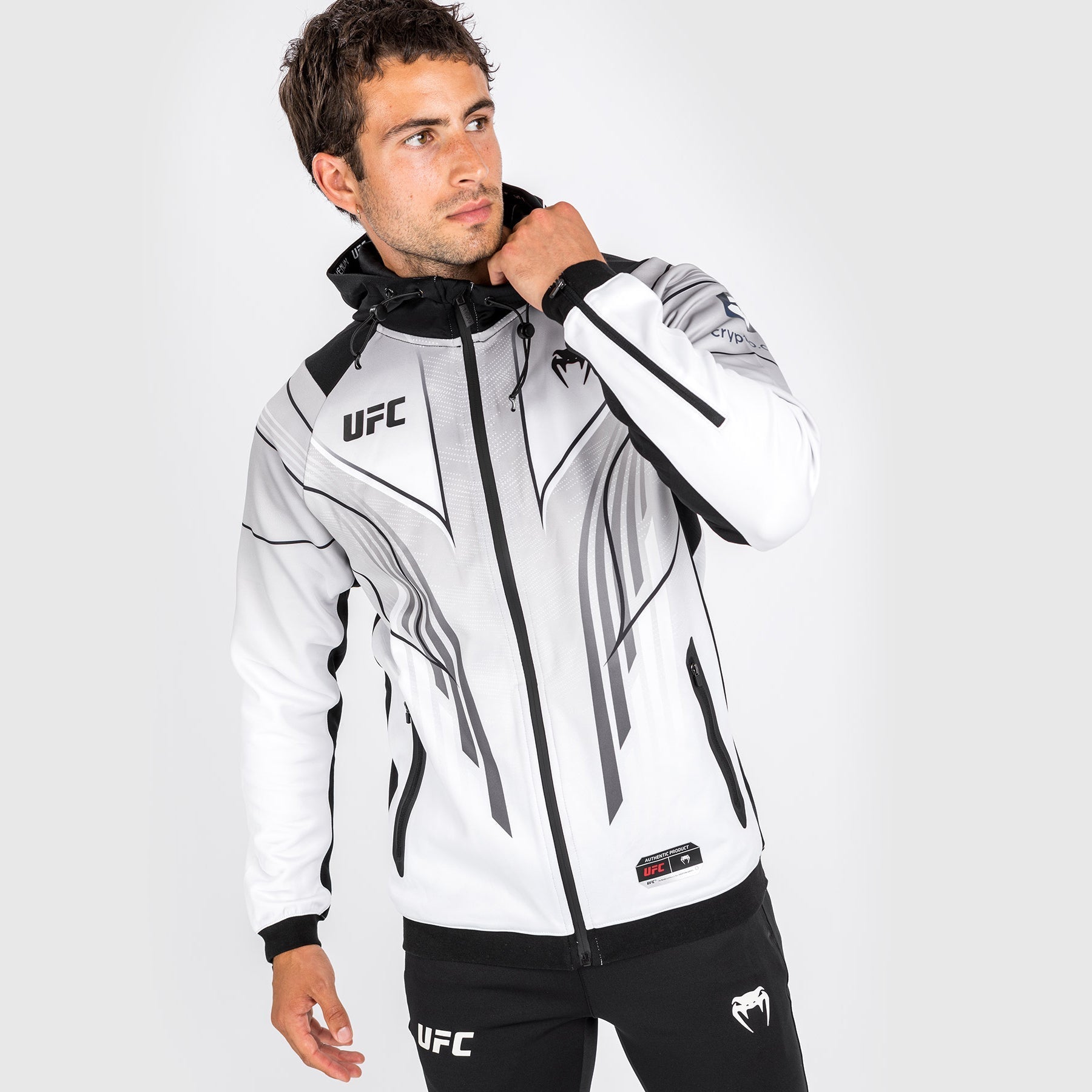 Venum UFC Authentic Fight Night 2.0 Walkout Hoodie for Men - White | Official MMA Training & Fight Night Apparel